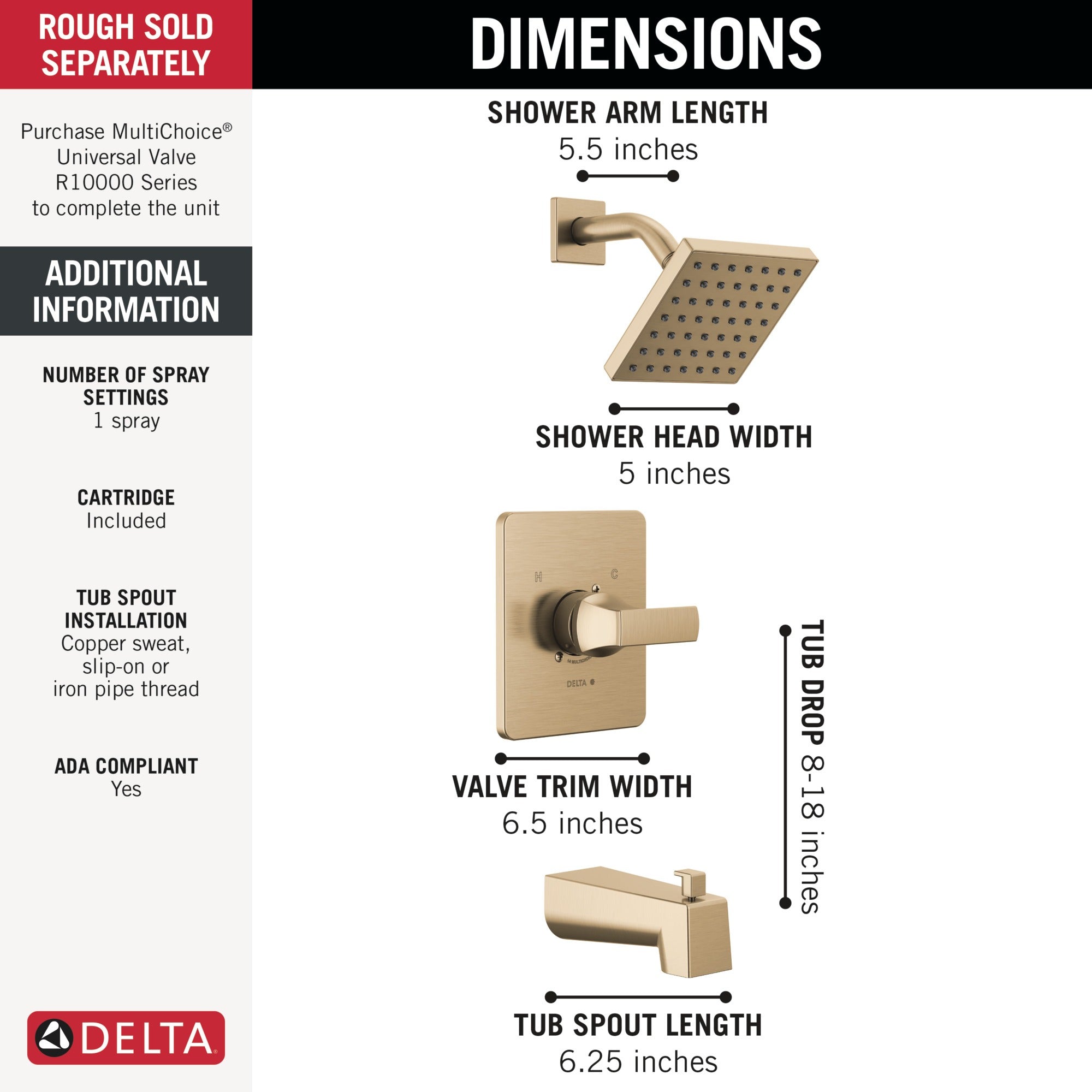 Delta Velum™ Monitor 14 Series Tub & Shower