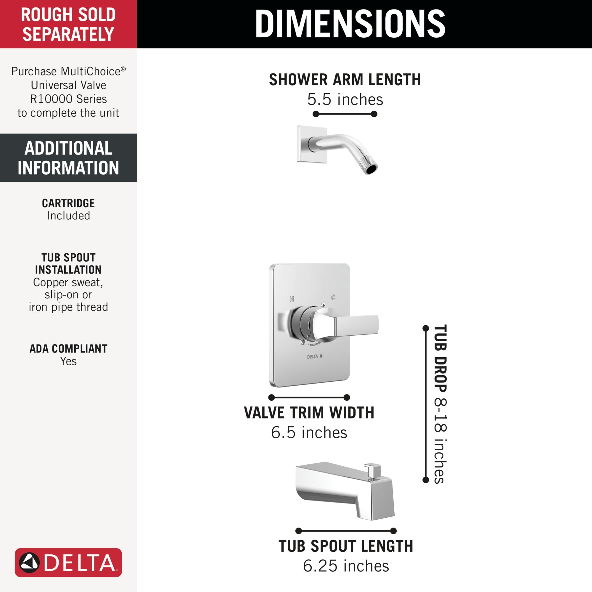 Delta Velum™ Monitor 14 Series Tub & Shower - Less Head