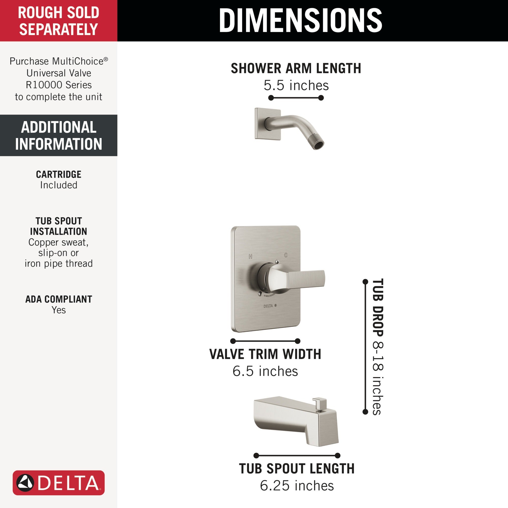 Delta Velum™ Monitor 14 Series Tub & Shower - Less Head