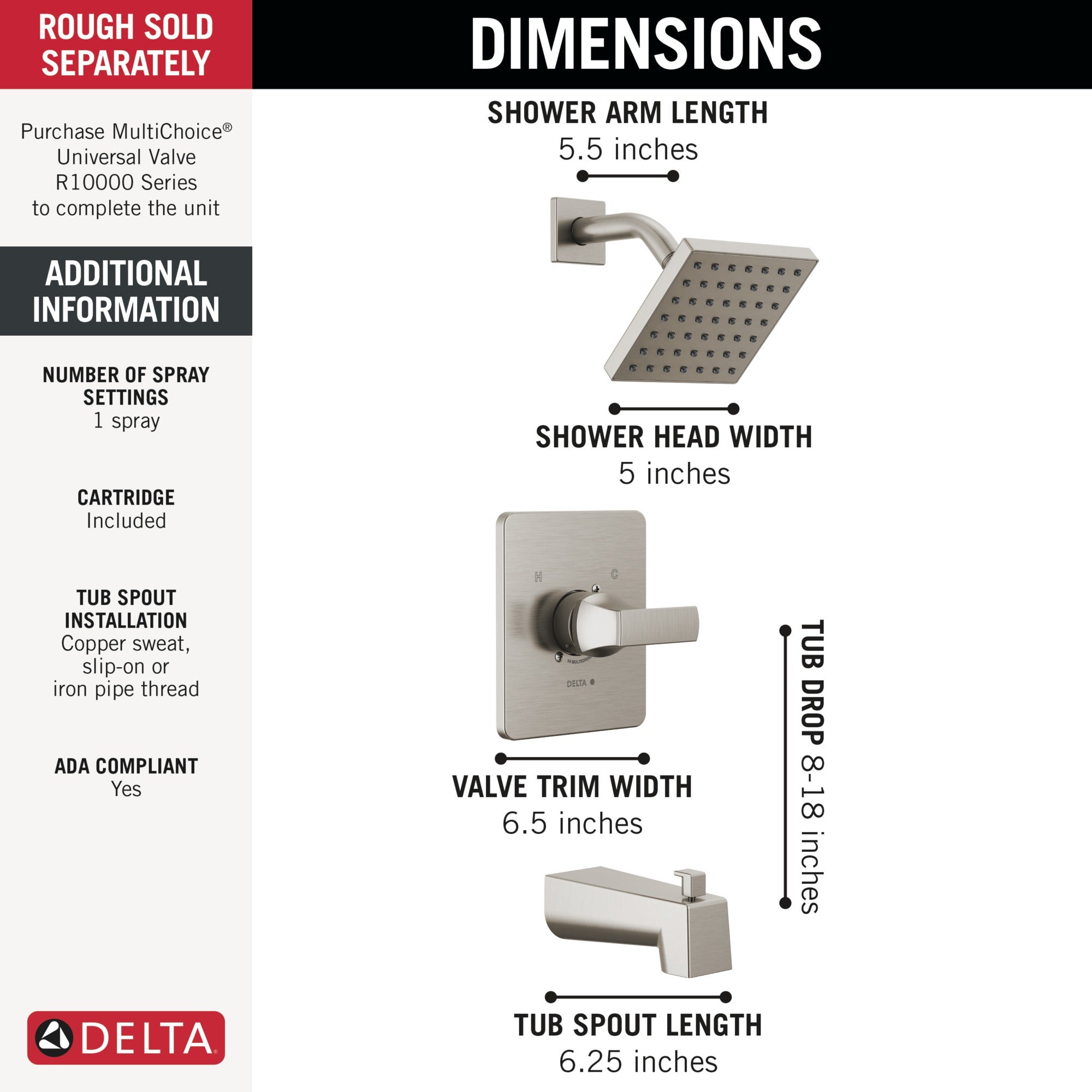 Delta Velum™ Monitor 14 Series Tub & Shower