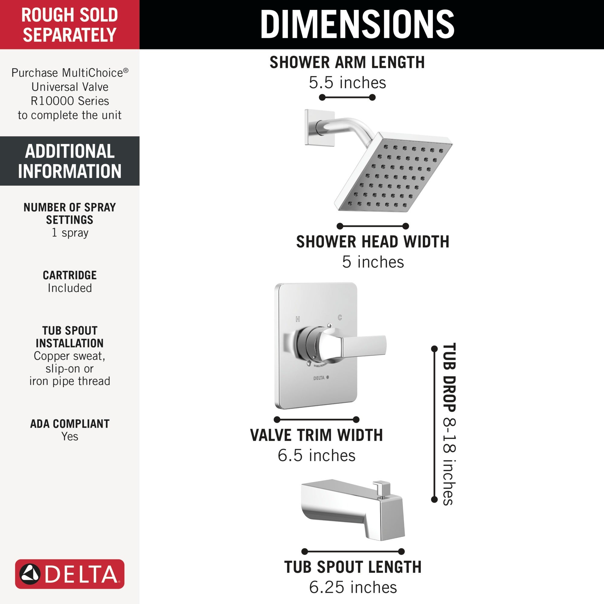 Delta Velum™ Monitor 14 Series Tub & Shower