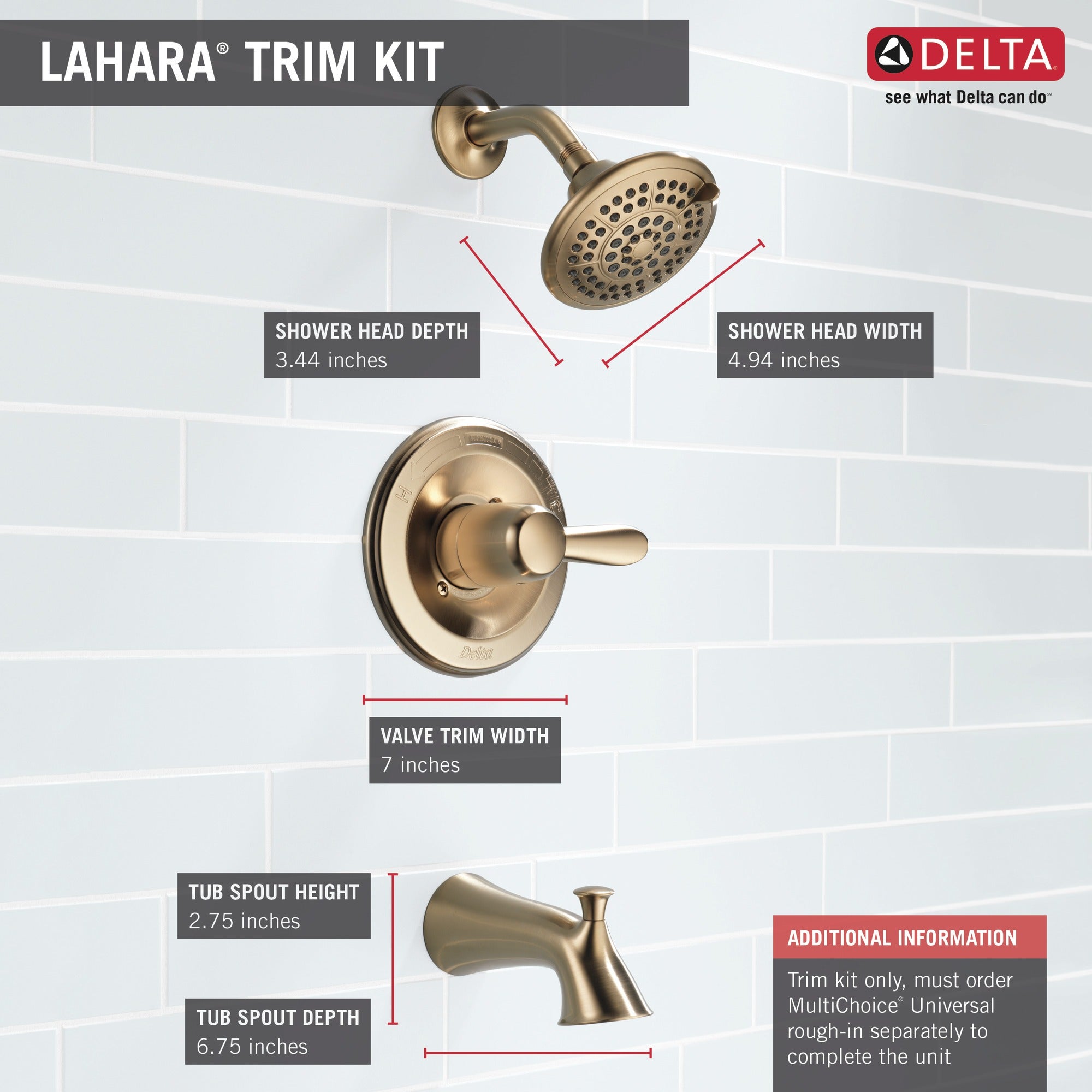 Delta Lahara® Monitor® 14 Series Tub & Shower Trim