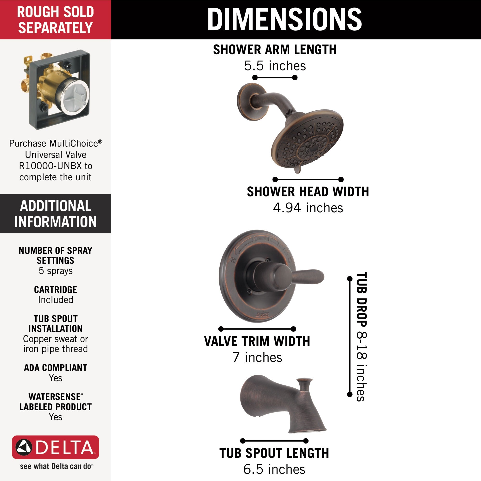 Delta Lahara® Monitor® 14 Series Tub & Shower Trim