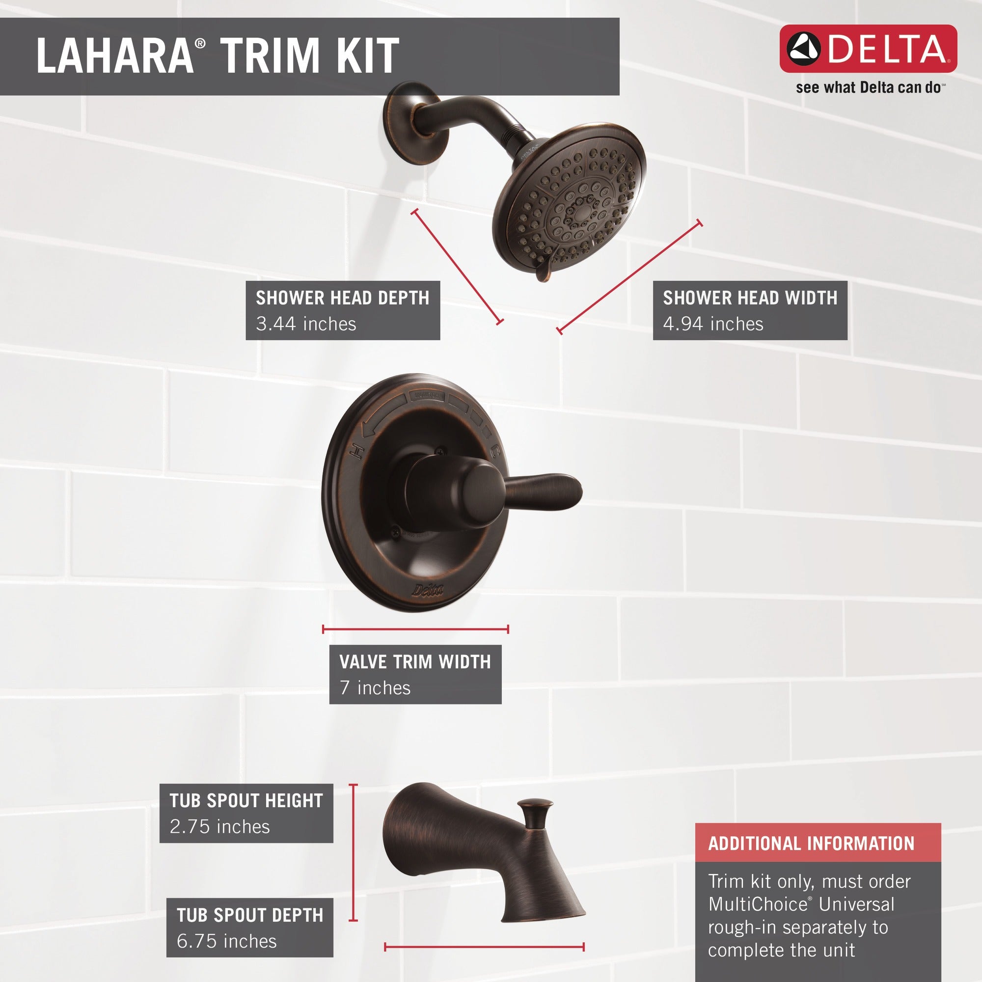 Delta Lahara® Monitor® 14 Series Tub & Shower Trim
