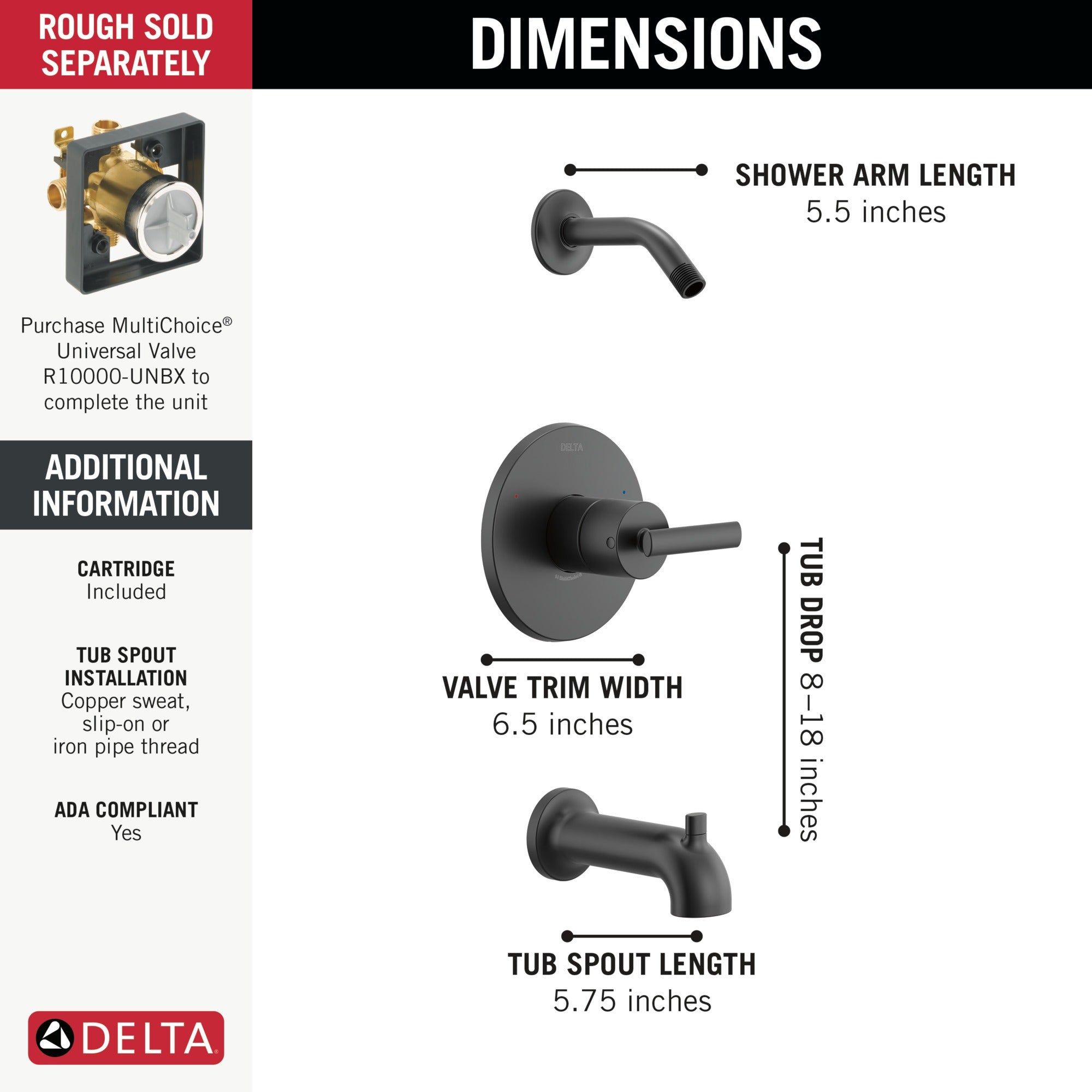 Delta Altado™ Monitor 14 Series Tub & Shower Trim - Less Head