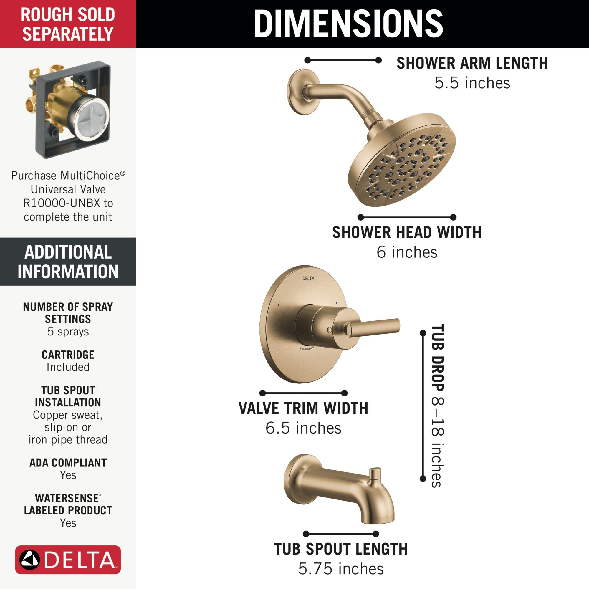 Delta Altado™ Monitor 14 Series Tub & Shower Trim