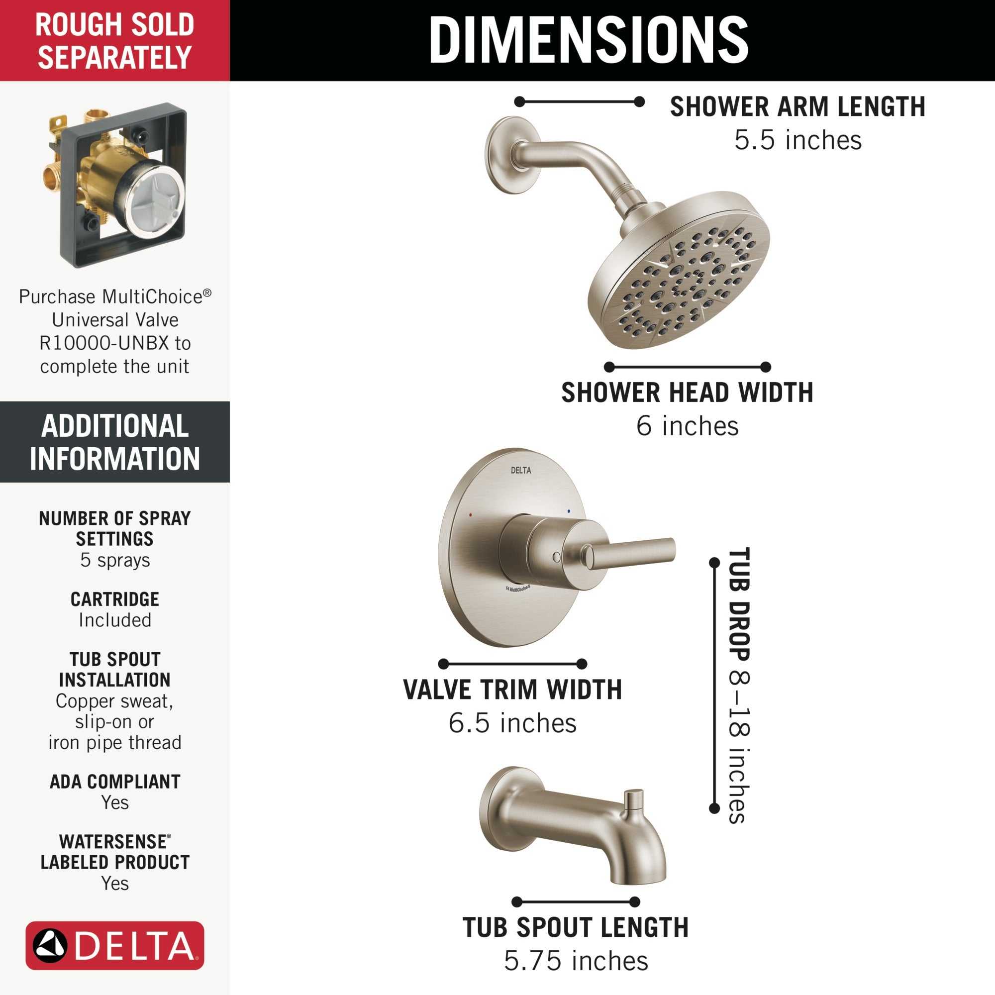 Delta Altado™ Monitor 14 Series Tub & Shower Trim