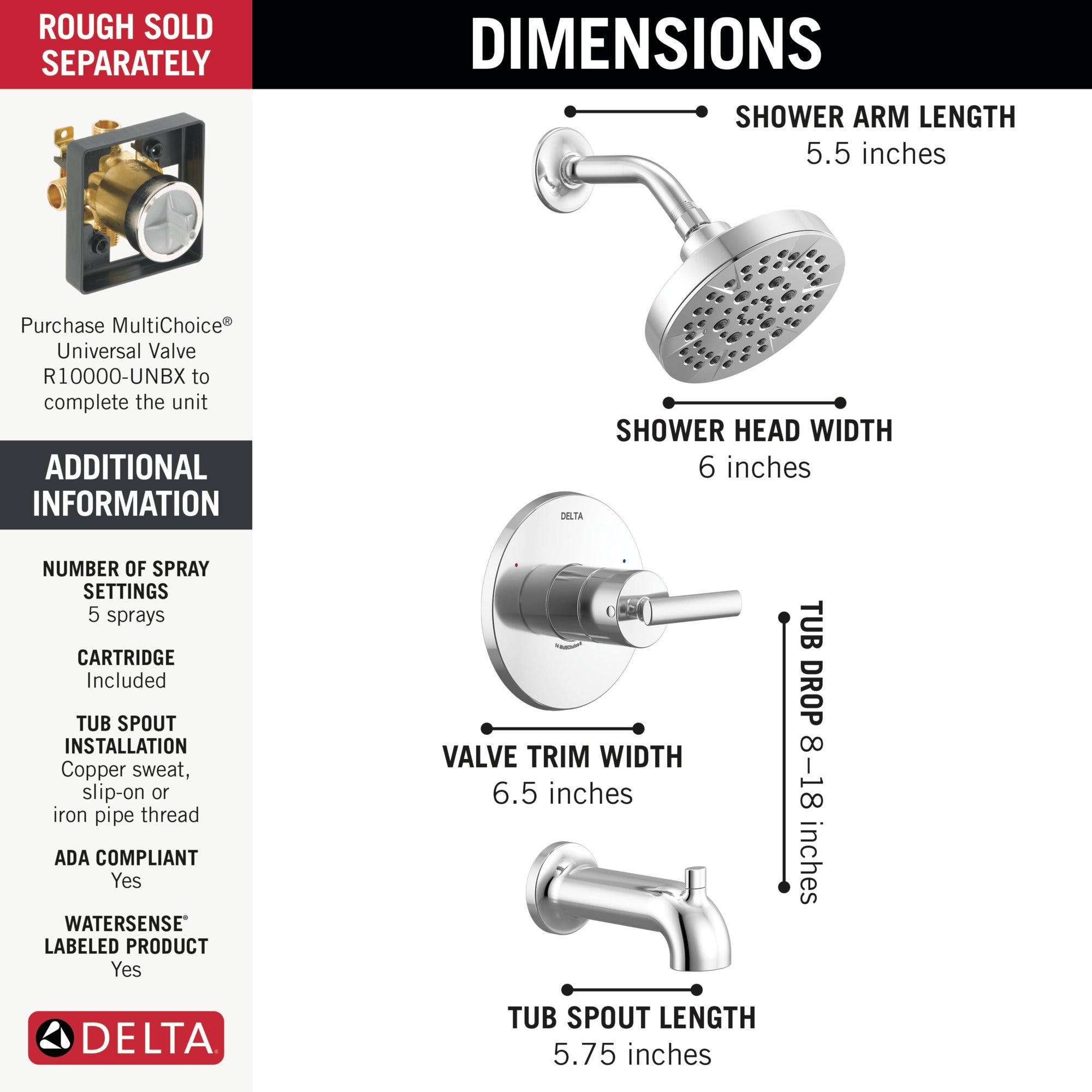 Delta Altado™ Monitor 14 Series Tub & Shower Trim