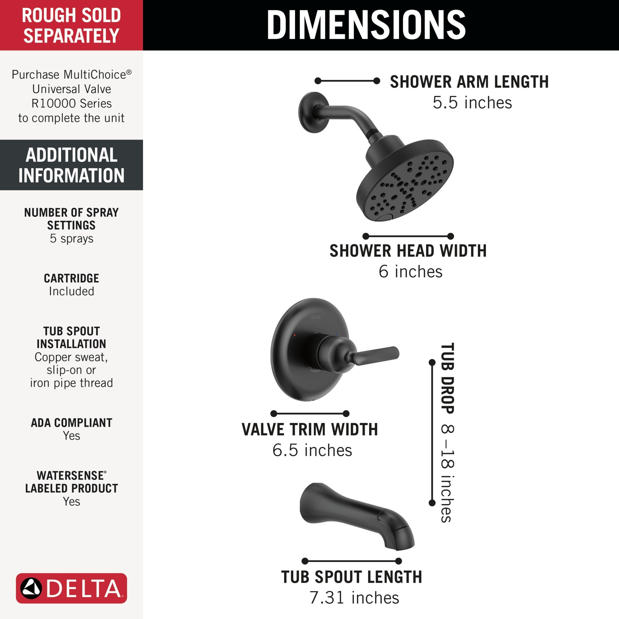 Delta Bonacci™ 14 Series Tub Shower Trim