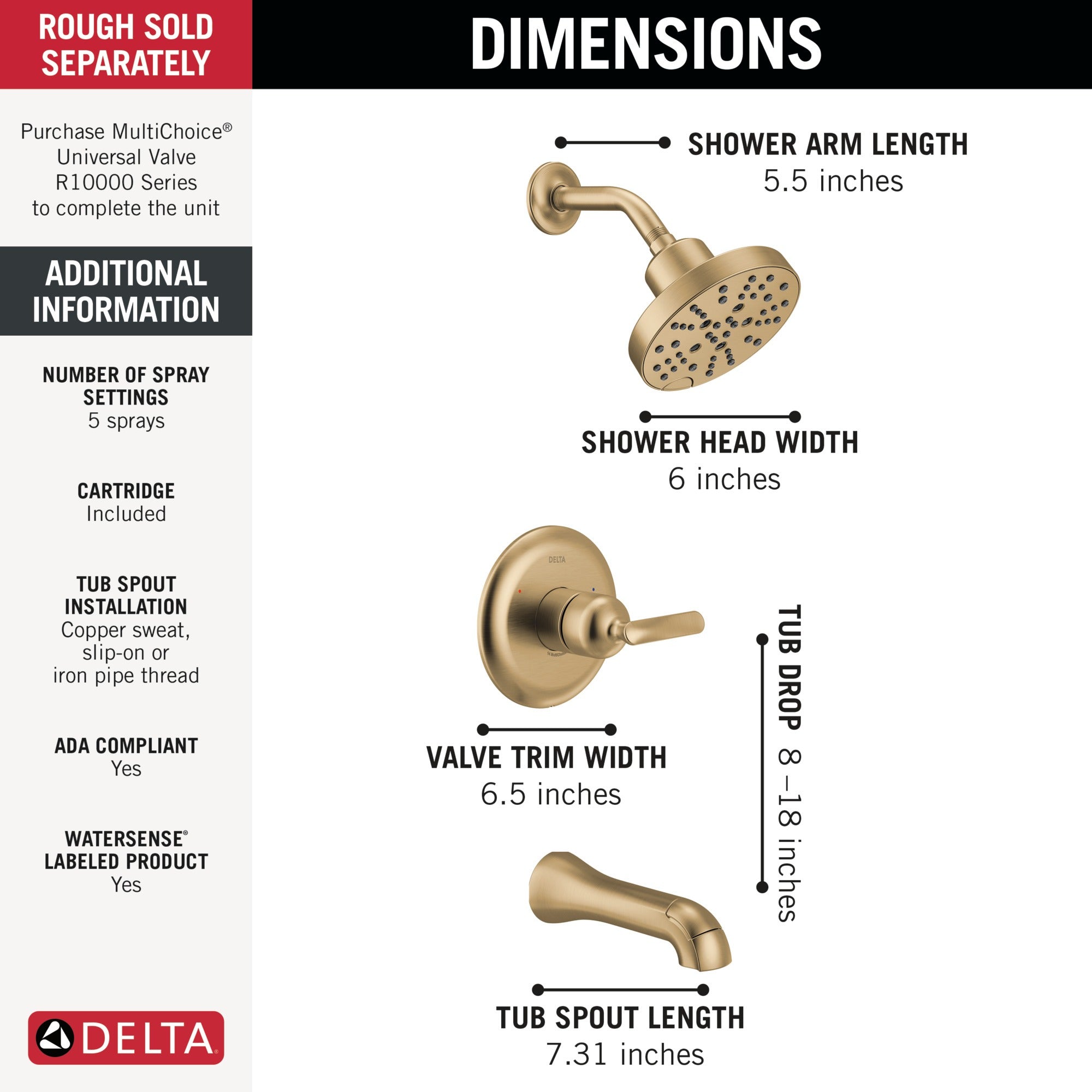 Delta Bonacci™ 14 Series Tub Shower Trim
