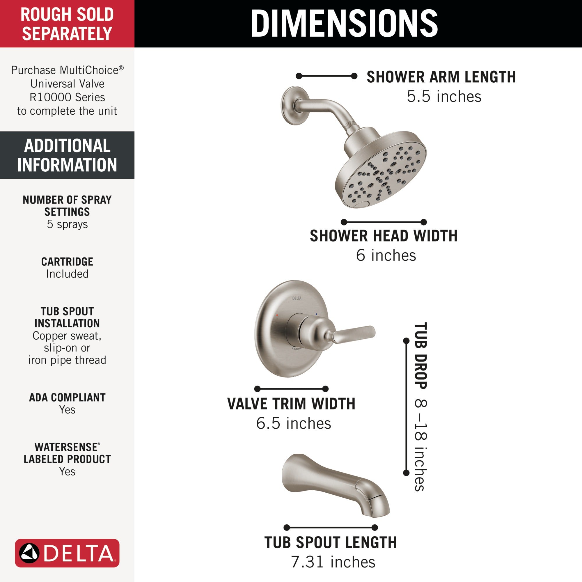 Delta Bonacci™ 14 Series Tub Shower Trim