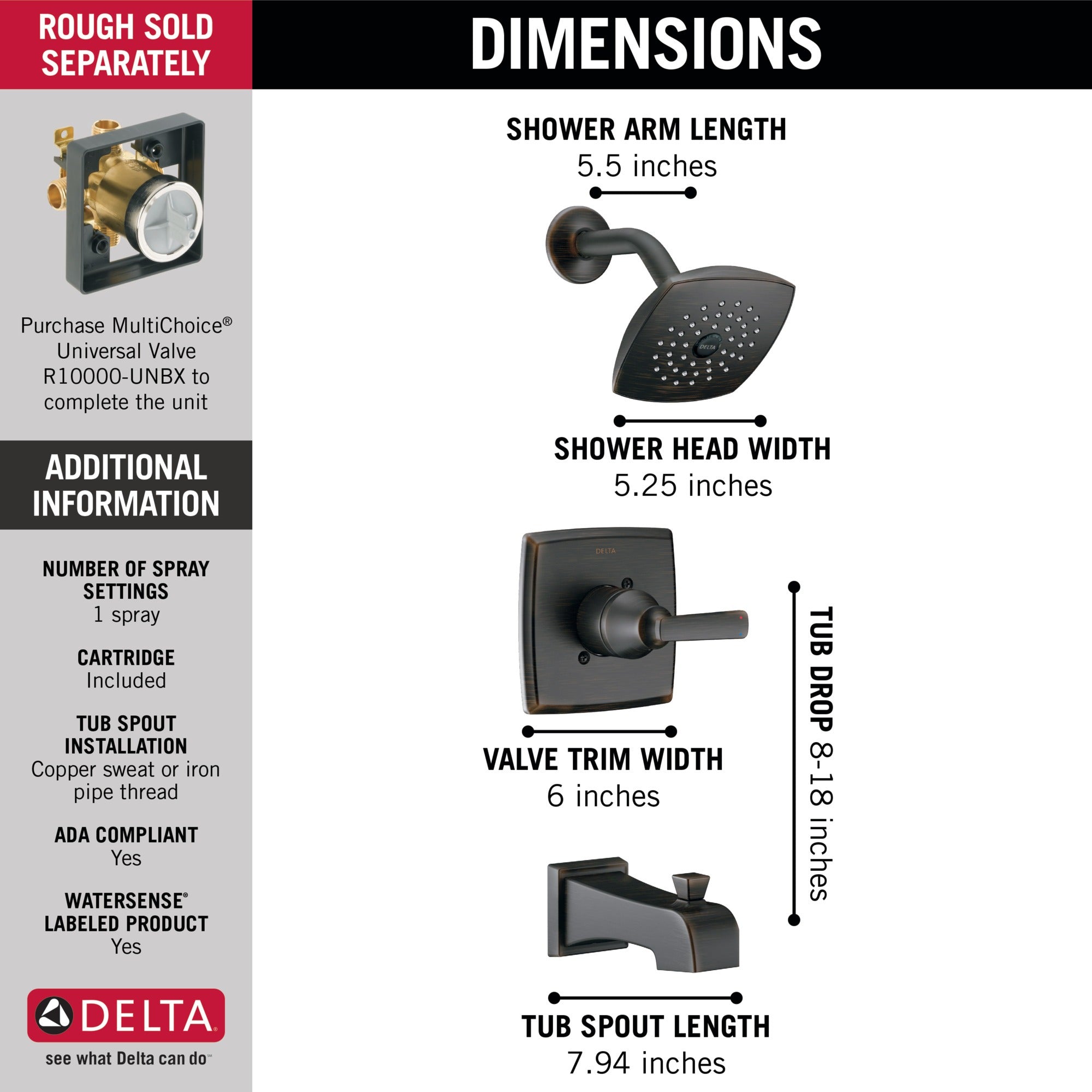 Delta Ashlyn® Monitor® 14 Series Tub & Shower Trim