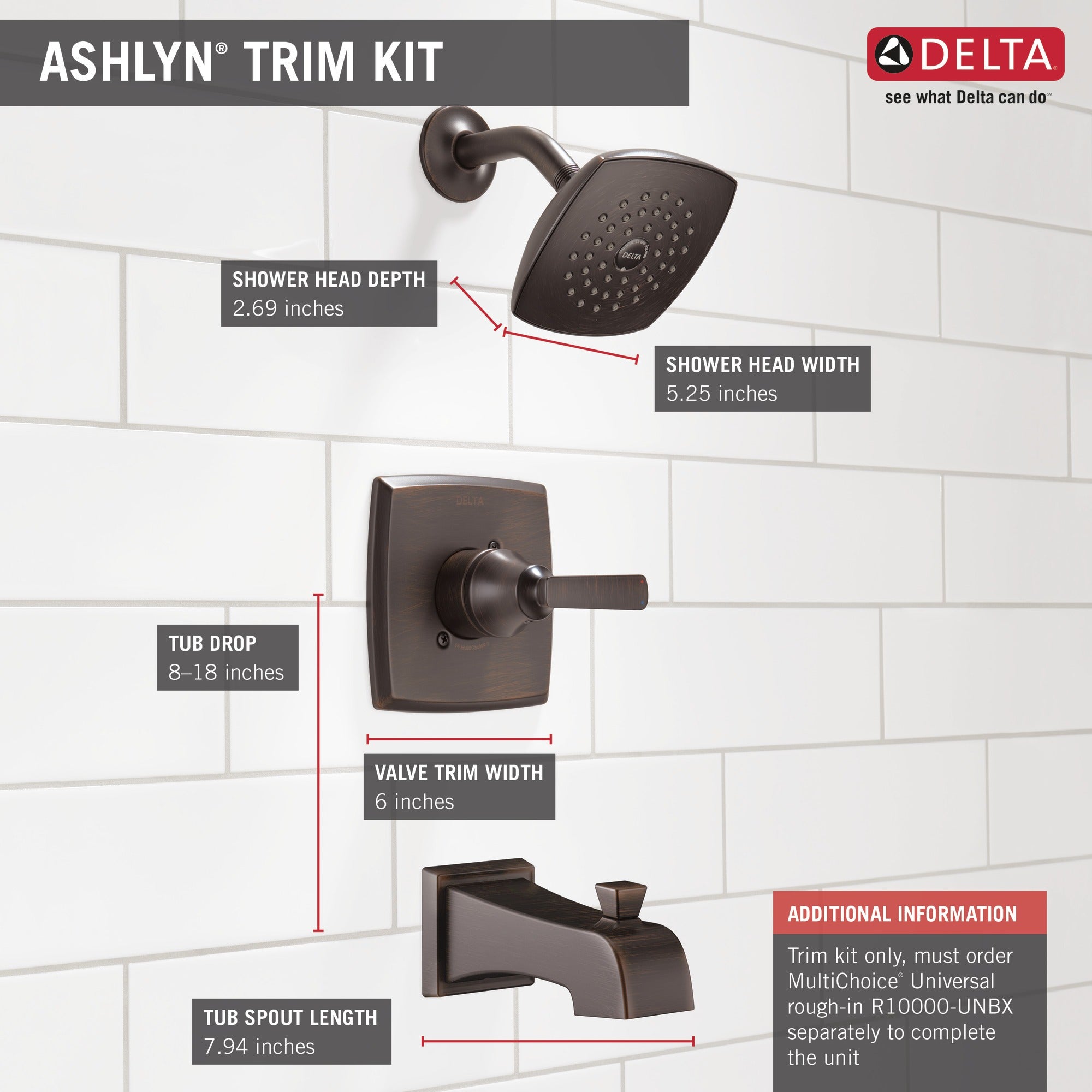 Delta Ashlyn® Monitor® 14 Series Tub & Shower Trim