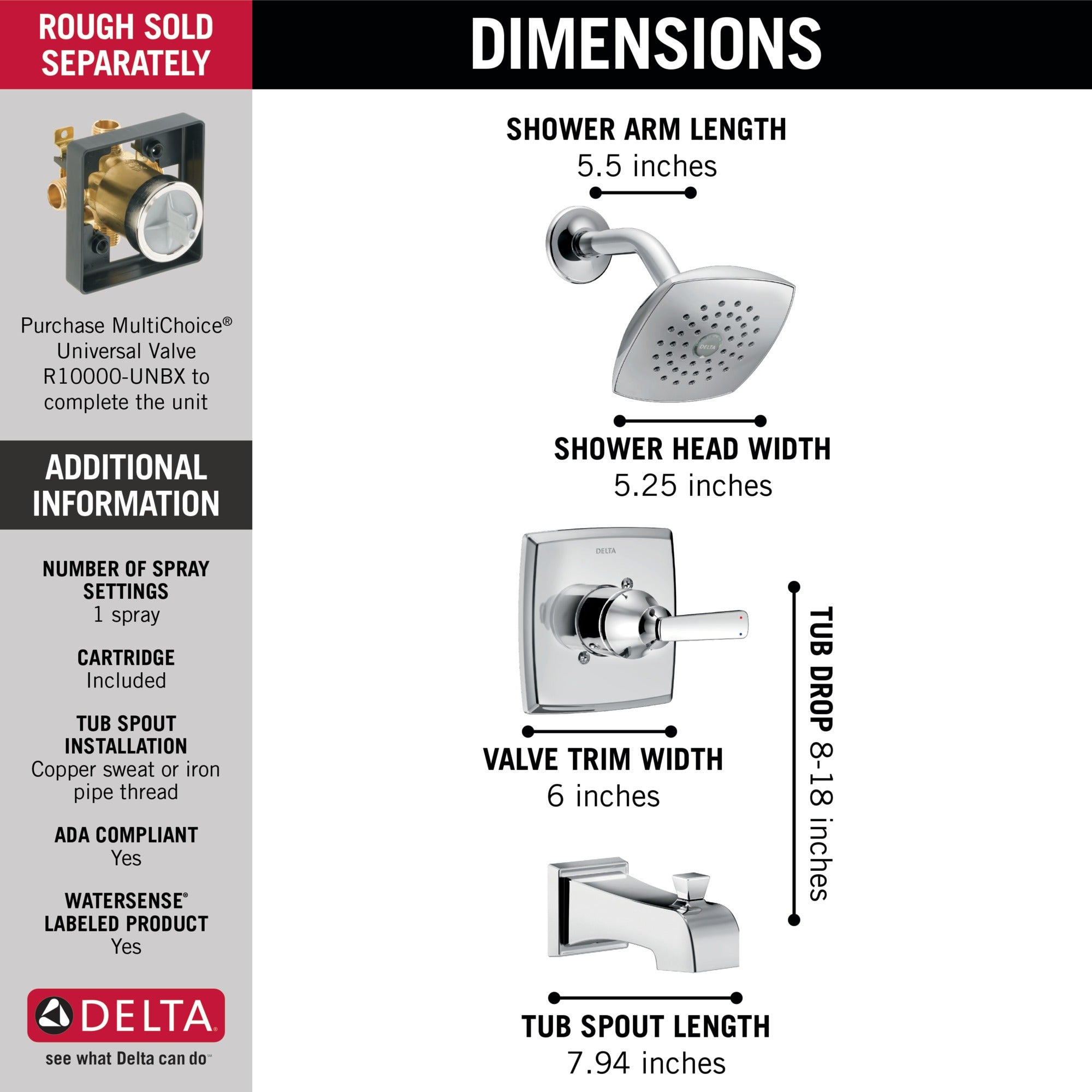 Delta Ashlyn® Monitor® 14 Series Tub & Shower Trim