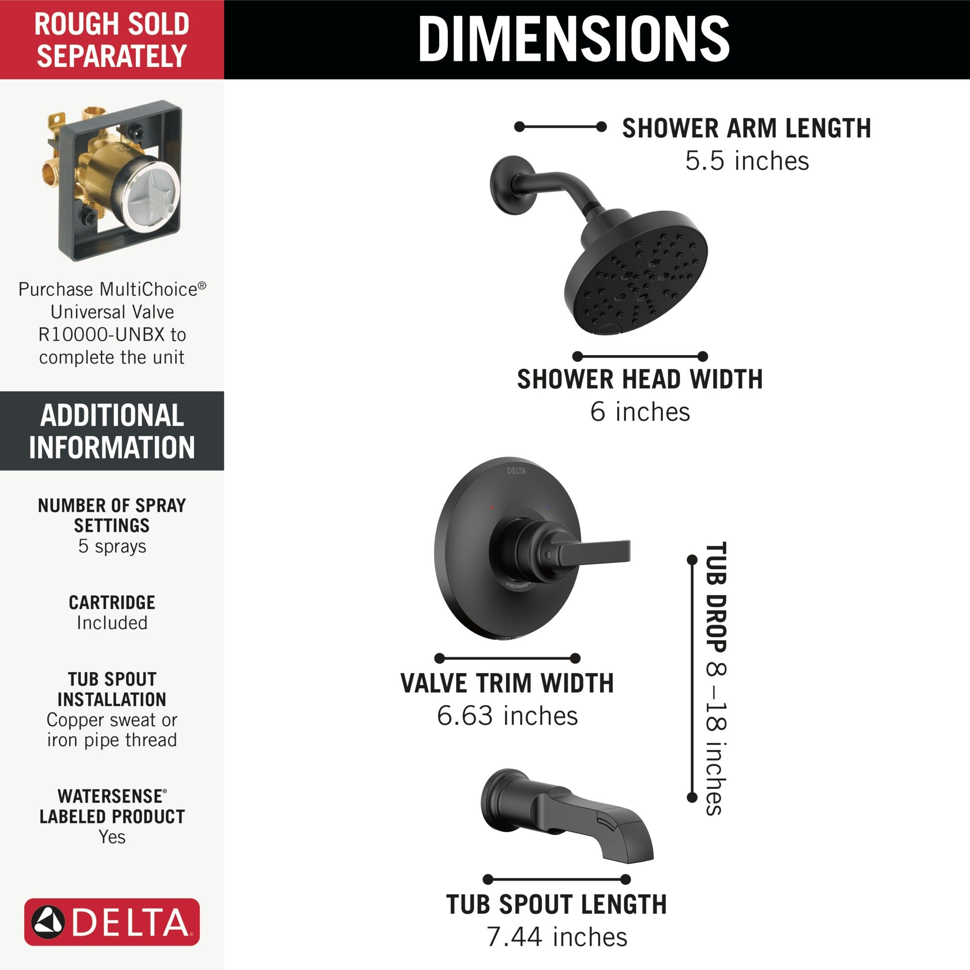Delta Tetra™ Monitor 14 Series Tub & Shower Trim