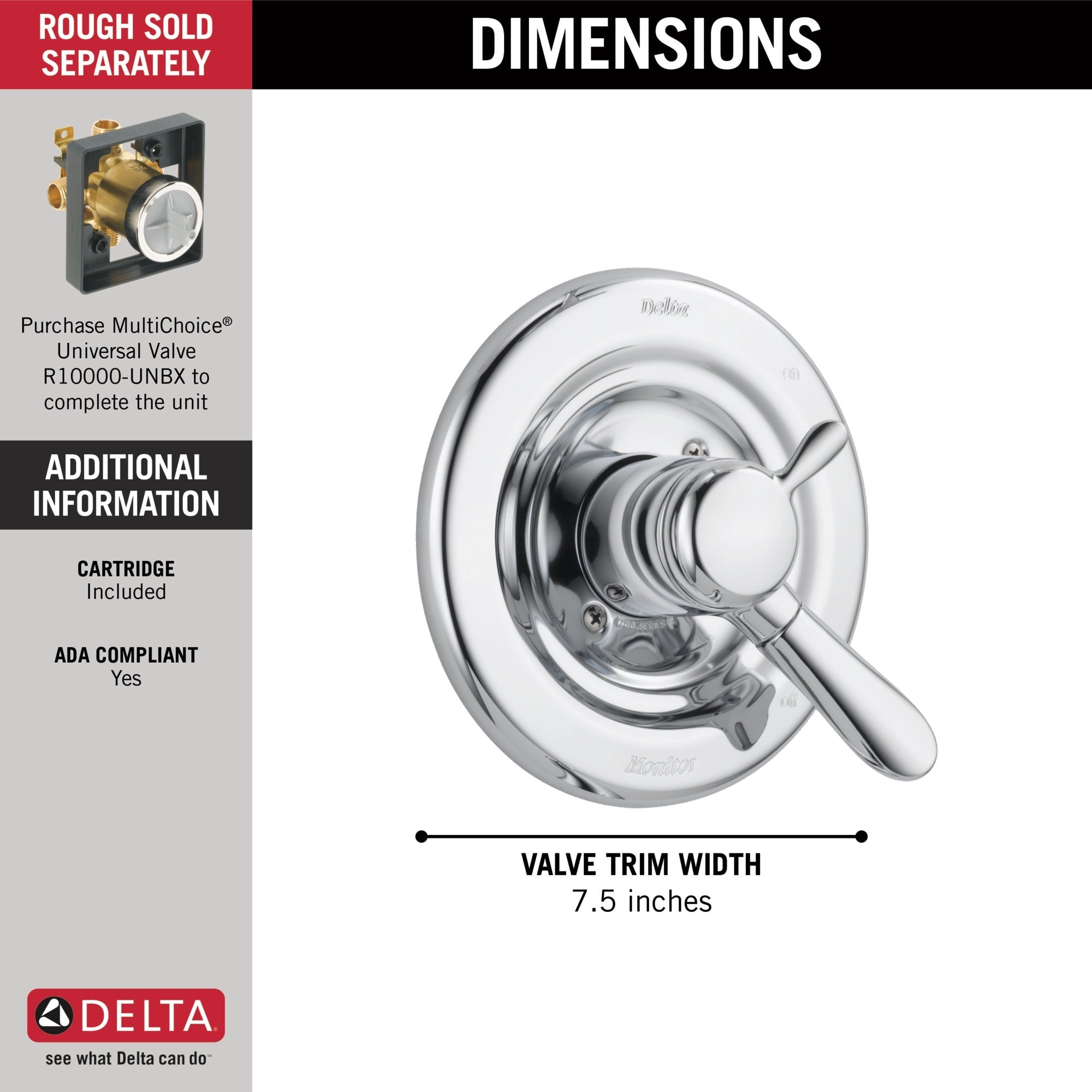 Delta Lahara® Monitor® 17 Series Valve Only Trim