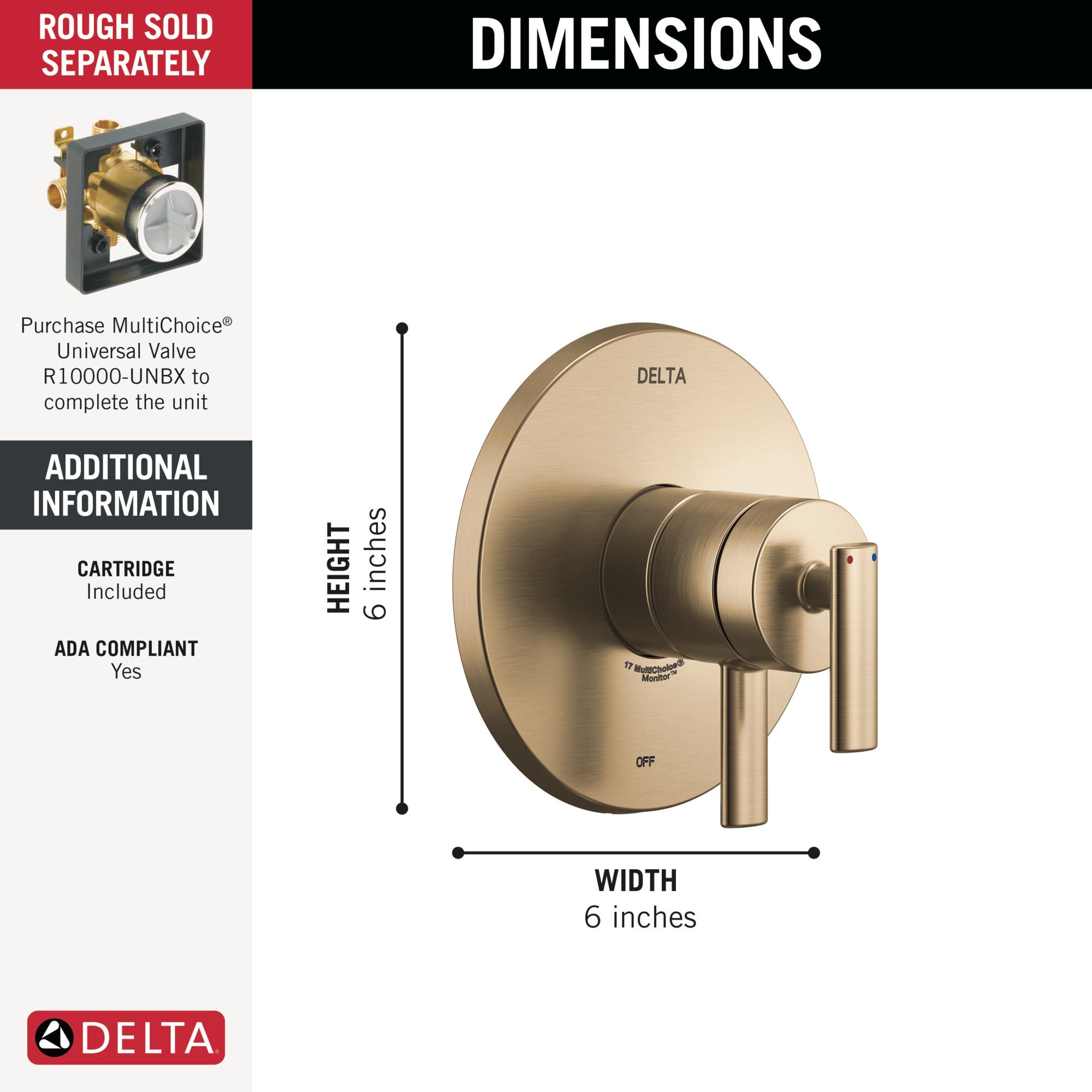 Delta Altado™ Monitor 17 Series Valve Only Trim
