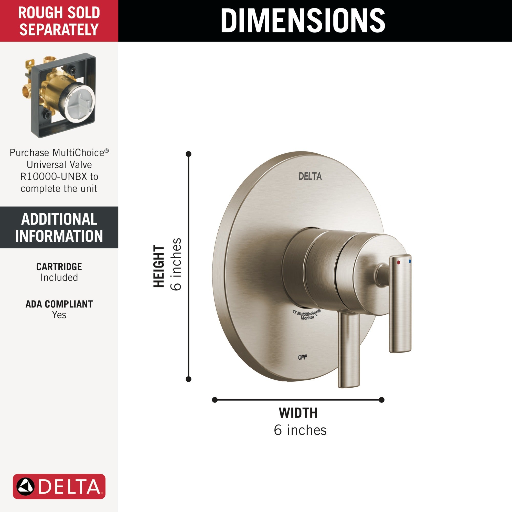 Delta Altado™ Monitor 17 Series Valve Only Trim