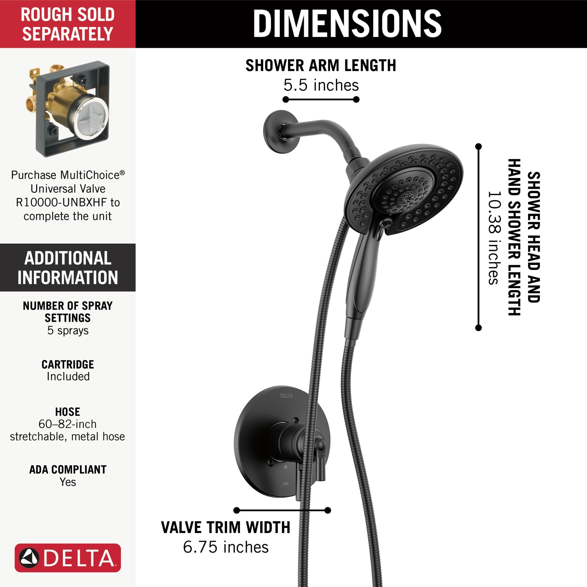 Delta Saylor® Monitor® 17 Series Shower Trim with In2ition®