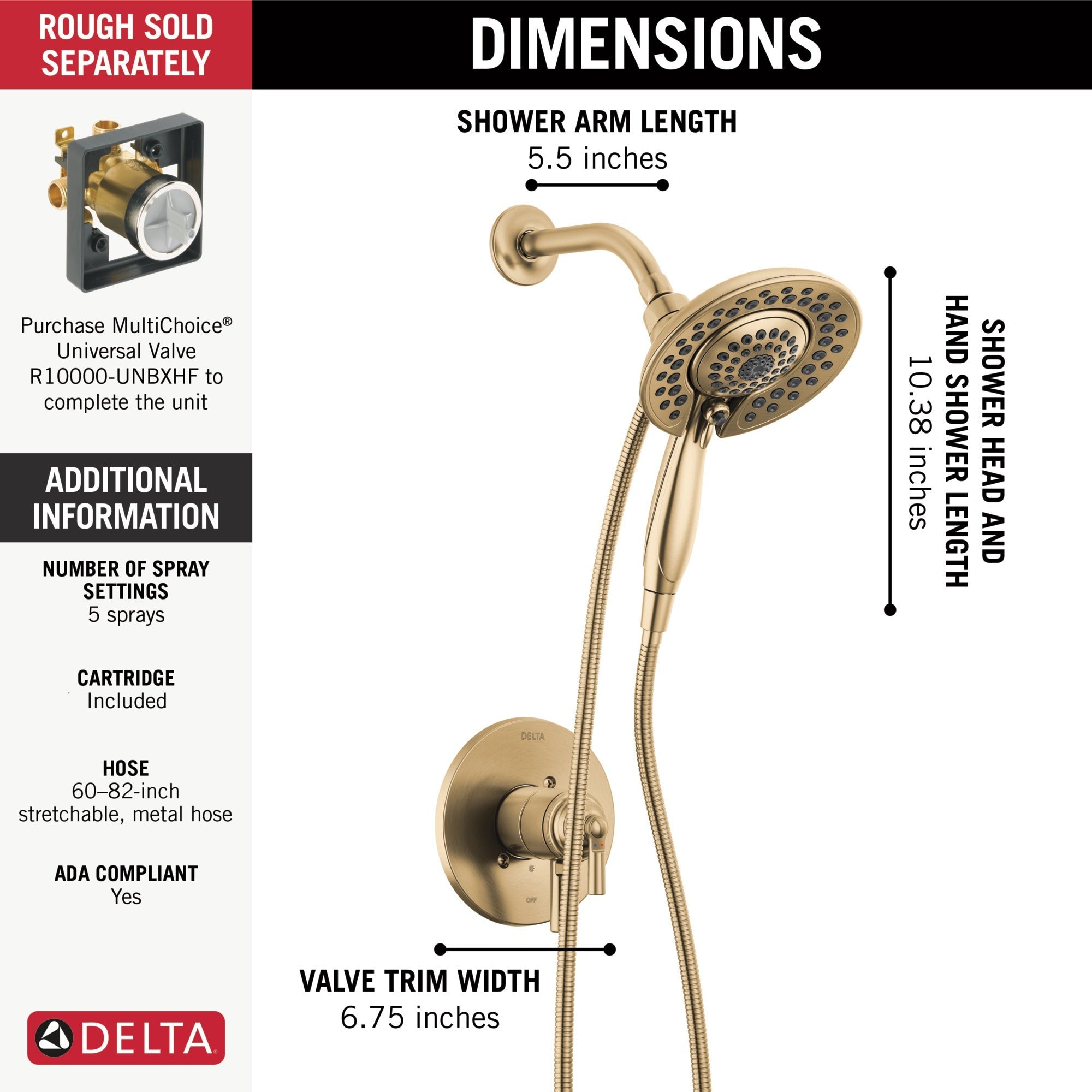 Delta Saylor® Monitor® 17 Series Shower Trim with In2ition®