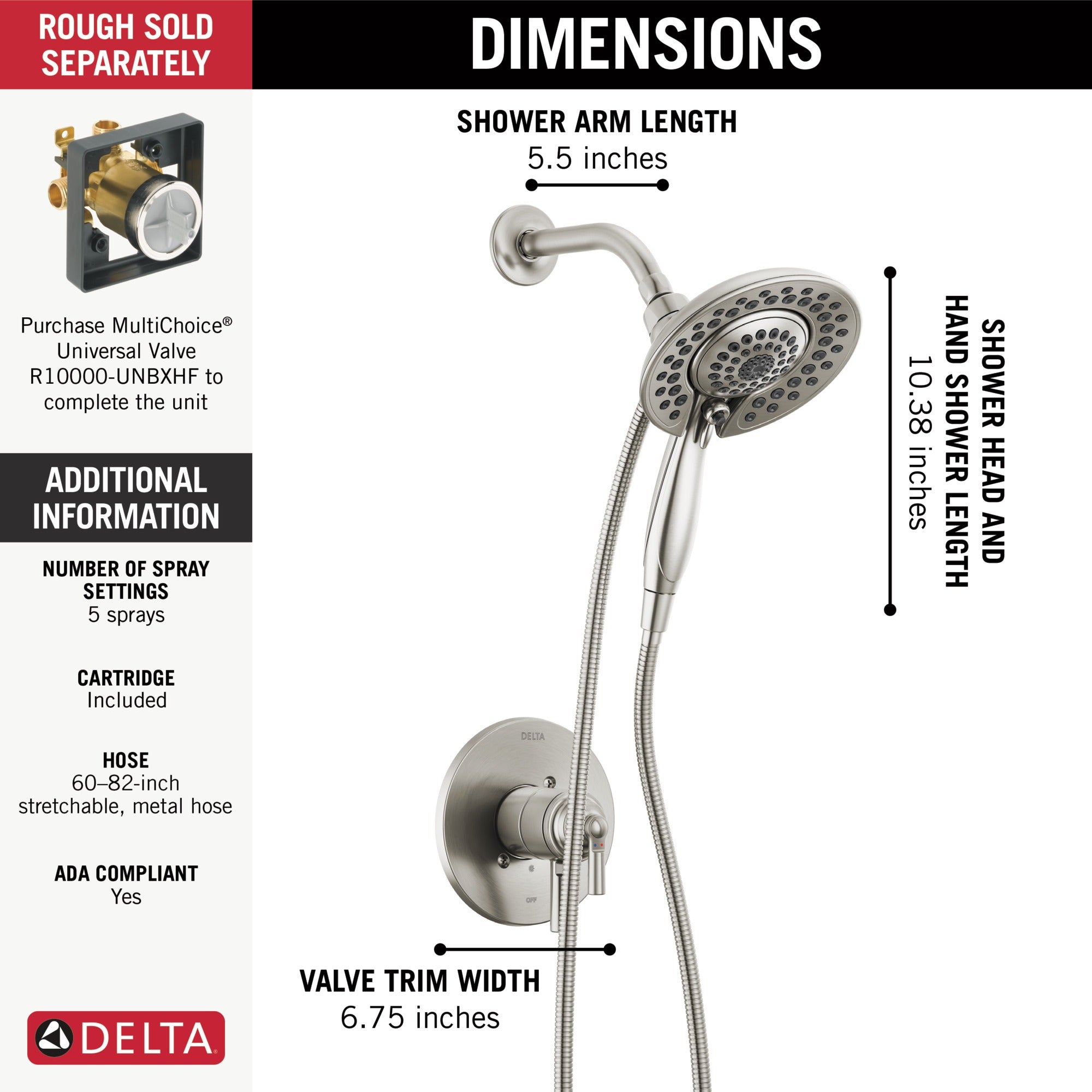 Delta Saylor® Monitor® 17 Series Shower Trim with In2ition®