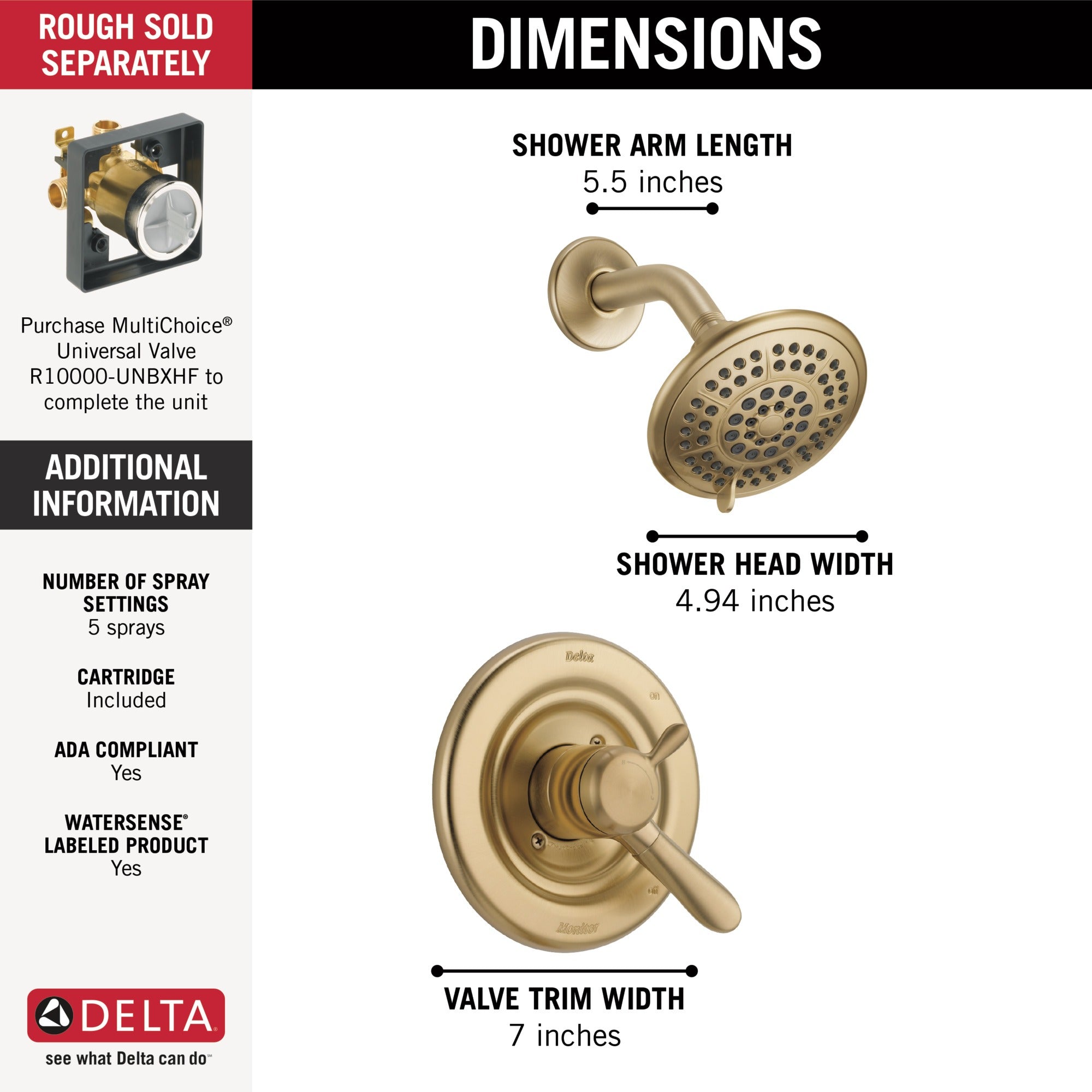 Delta Lahara® Monitor® 17 Series Shower Trim