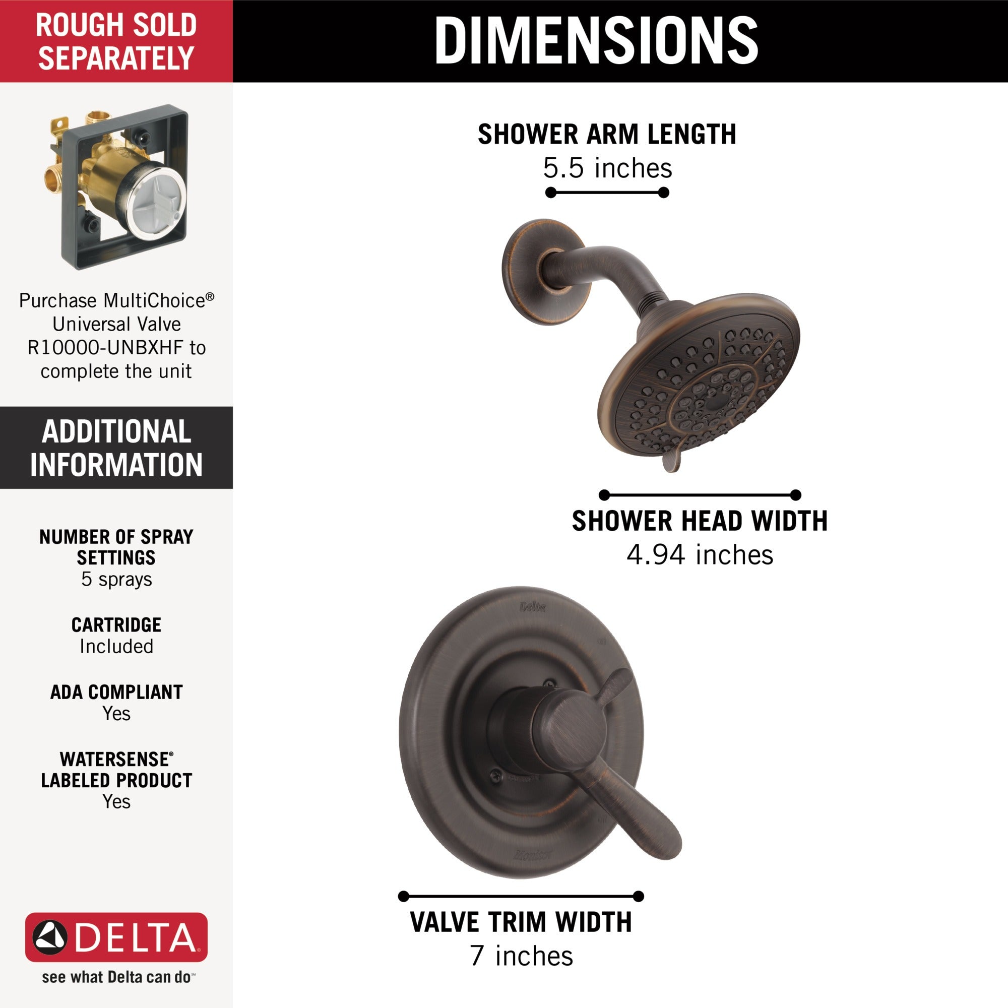 Delta Lahara® Monitor® 17 Series Shower Trim
