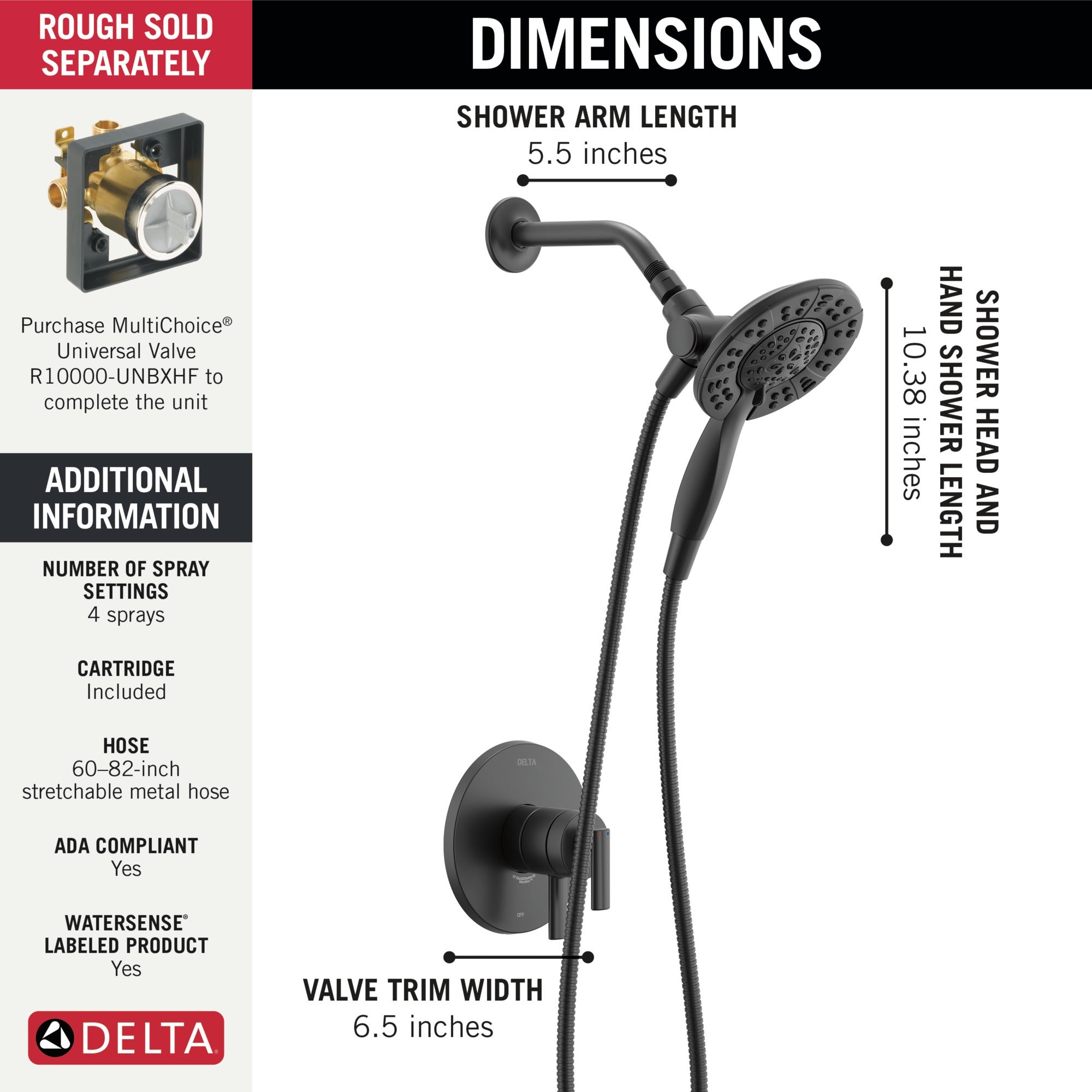 Delta Altado™ Monitor 17 Series Shower Trim with In2ition®