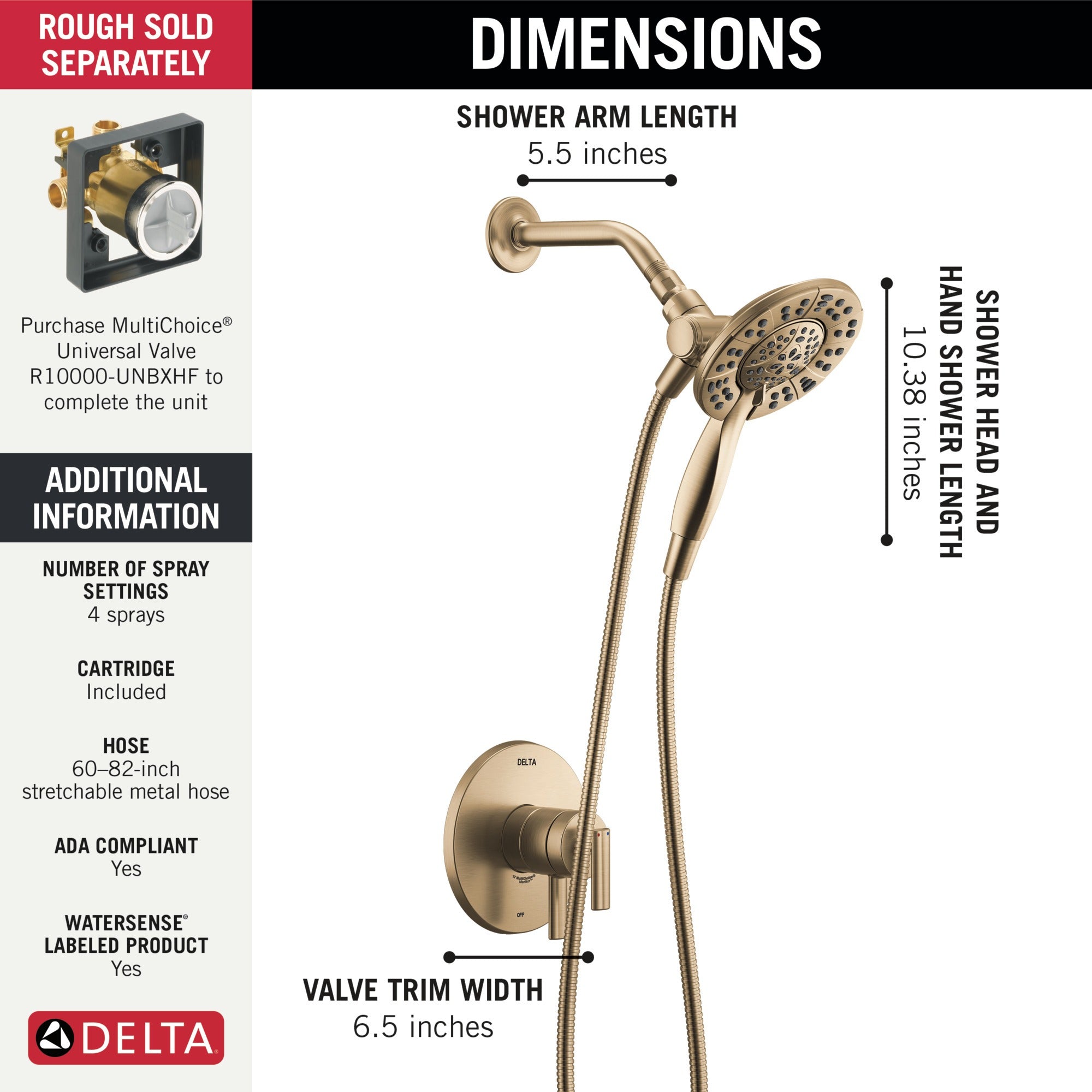 Delta Altado™ Monitor 17 Series Shower Trim with In2ition®