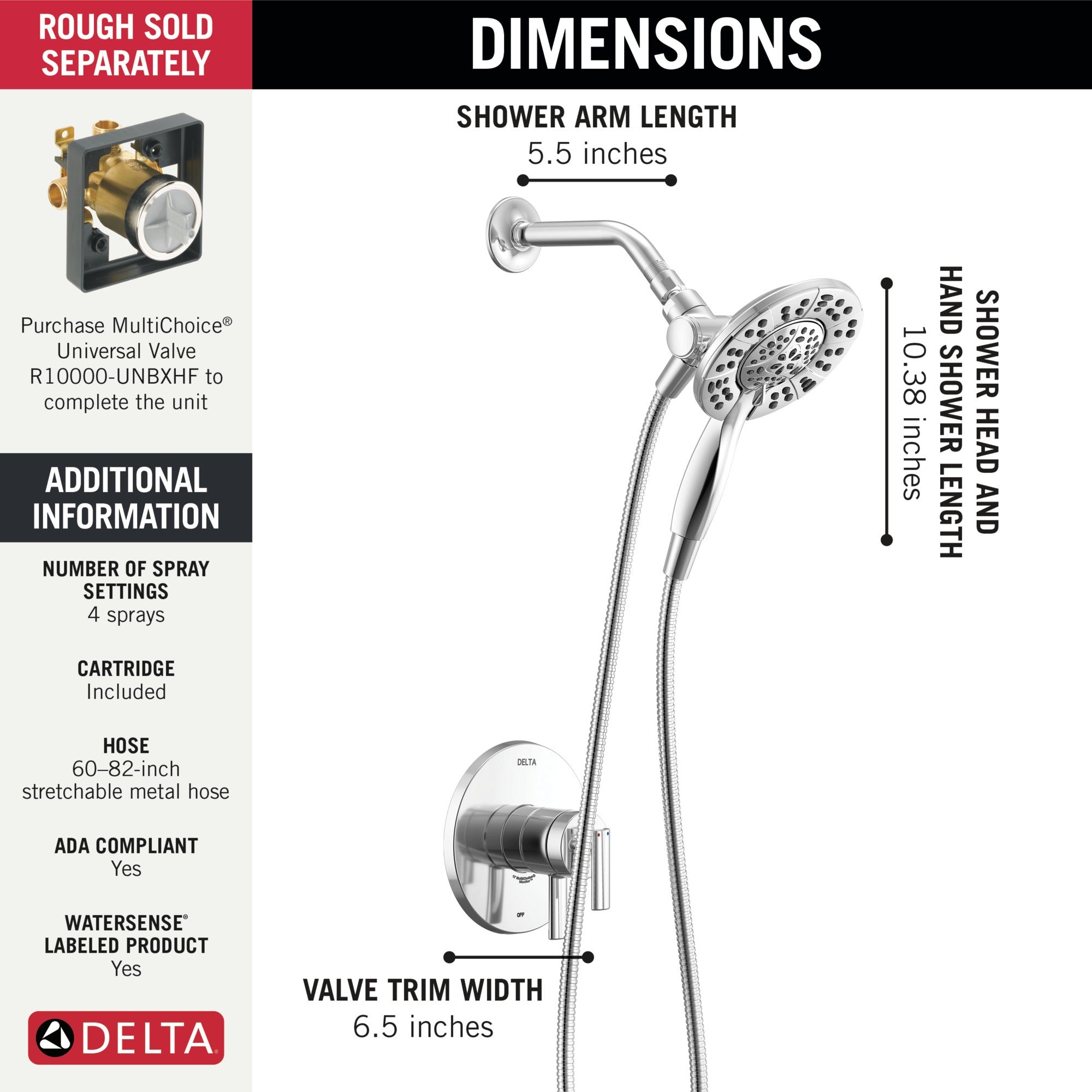 Delta Altado™ Monitor 17 Series Shower Trim with In2ition®