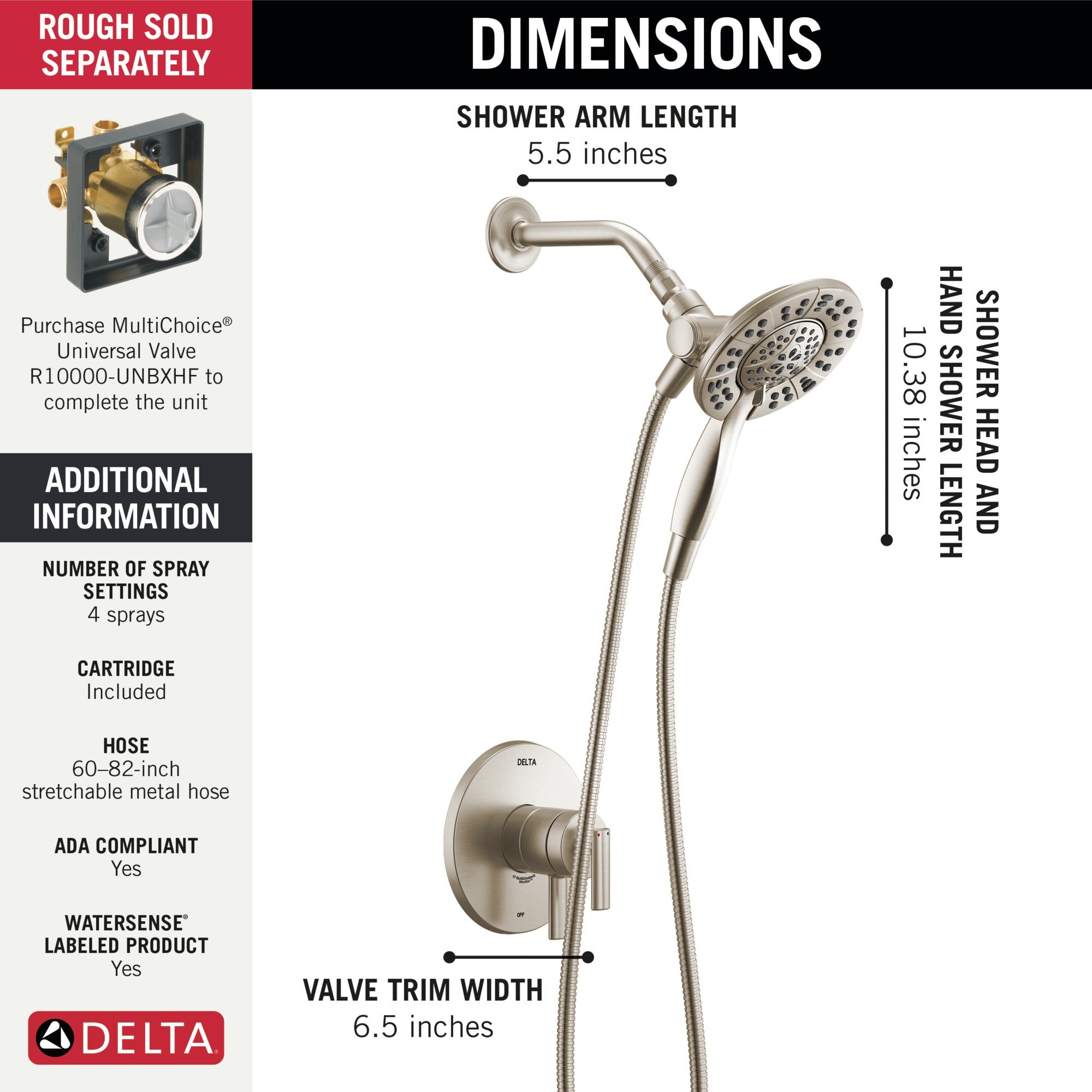 Delta Altado™ Monitor 17 Series Shower Trim with In2ition®