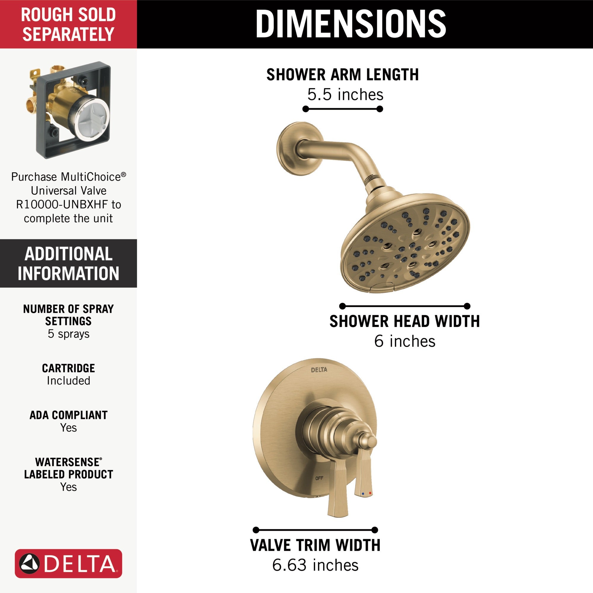 Delta Dorval™ Monitor 17 Series Shower Trim