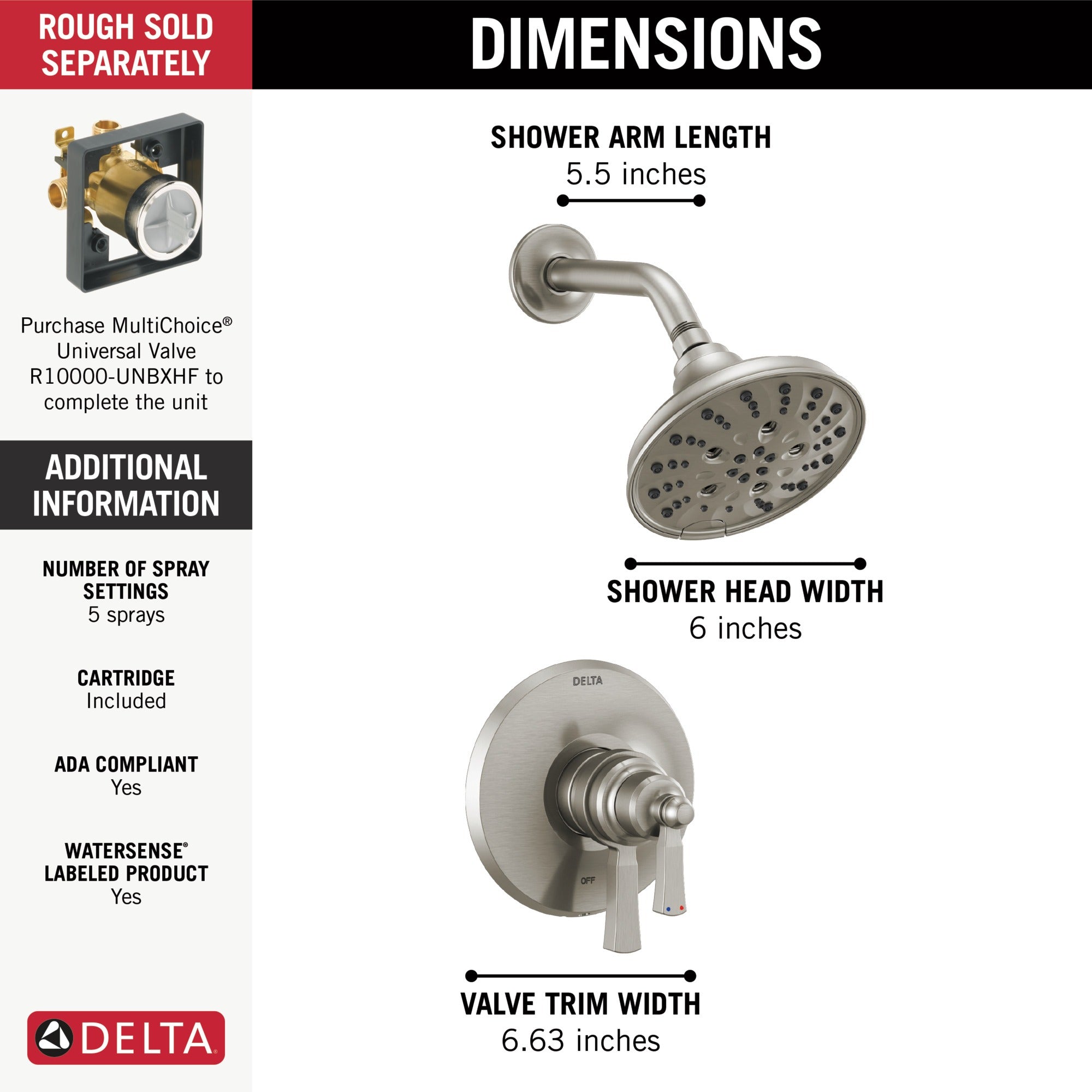 Delta Dorval™ Monitor 17 Series Shower Trim