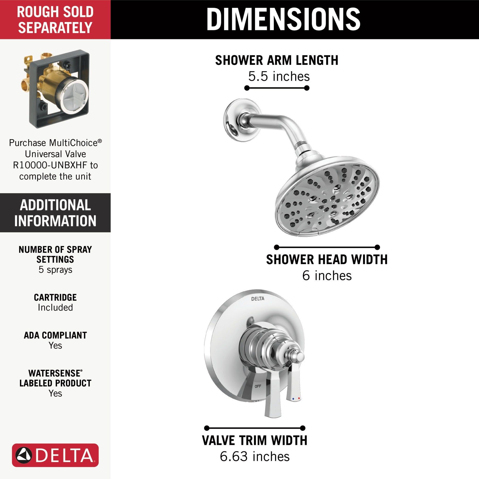 Delta Dorval™ Monitor 17 Series Shower Trim
