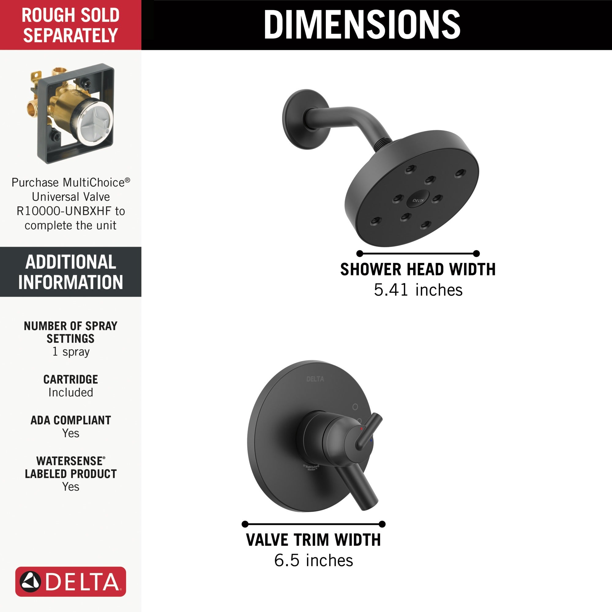 Delta Trinsic® Monitor® 17 Series H2OKinetic® Shower Trim
