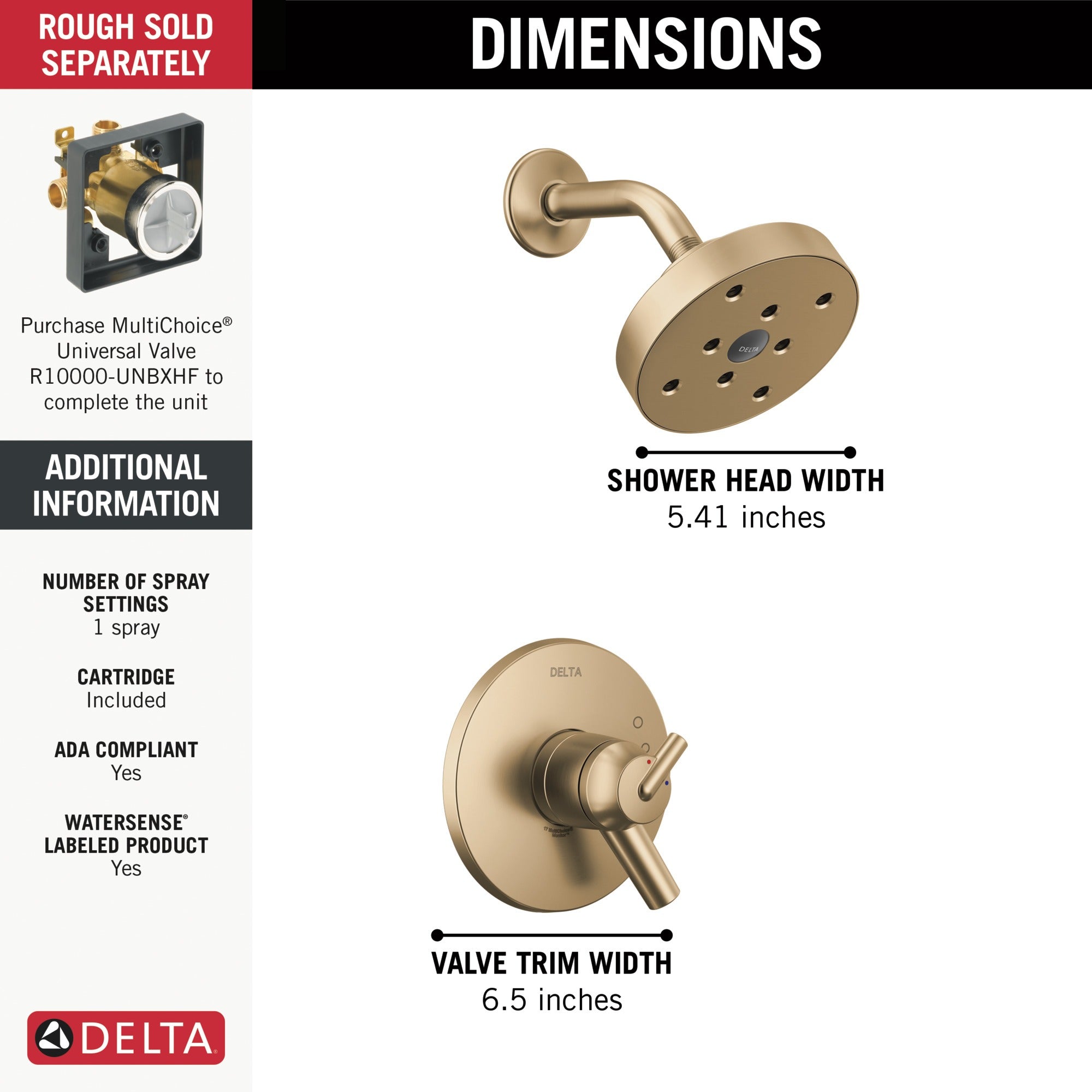 Delta Trinsic® Monitor® 17 Series H2OKinetic® Shower Trim