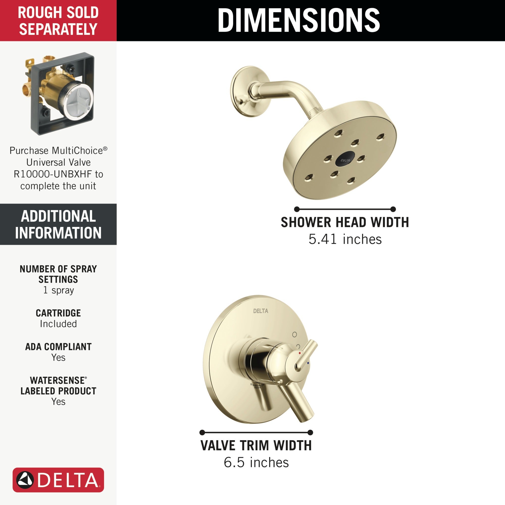 Delta Trinsic® Monitor® 17 Series H2OKinetic® Shower Trim