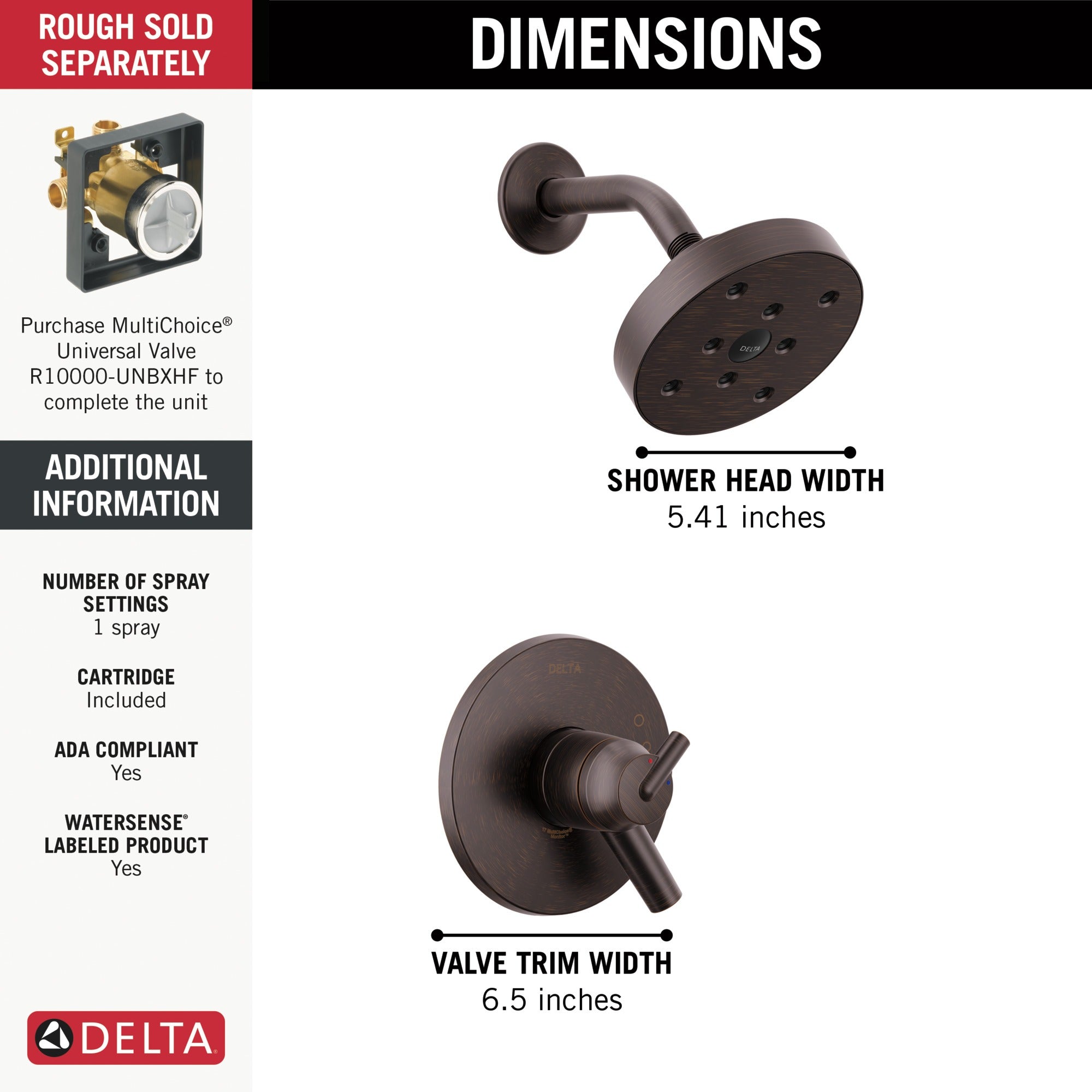 Delta Trinsic® Monitor® 17 Series H2OKinetic® Shower Trim
