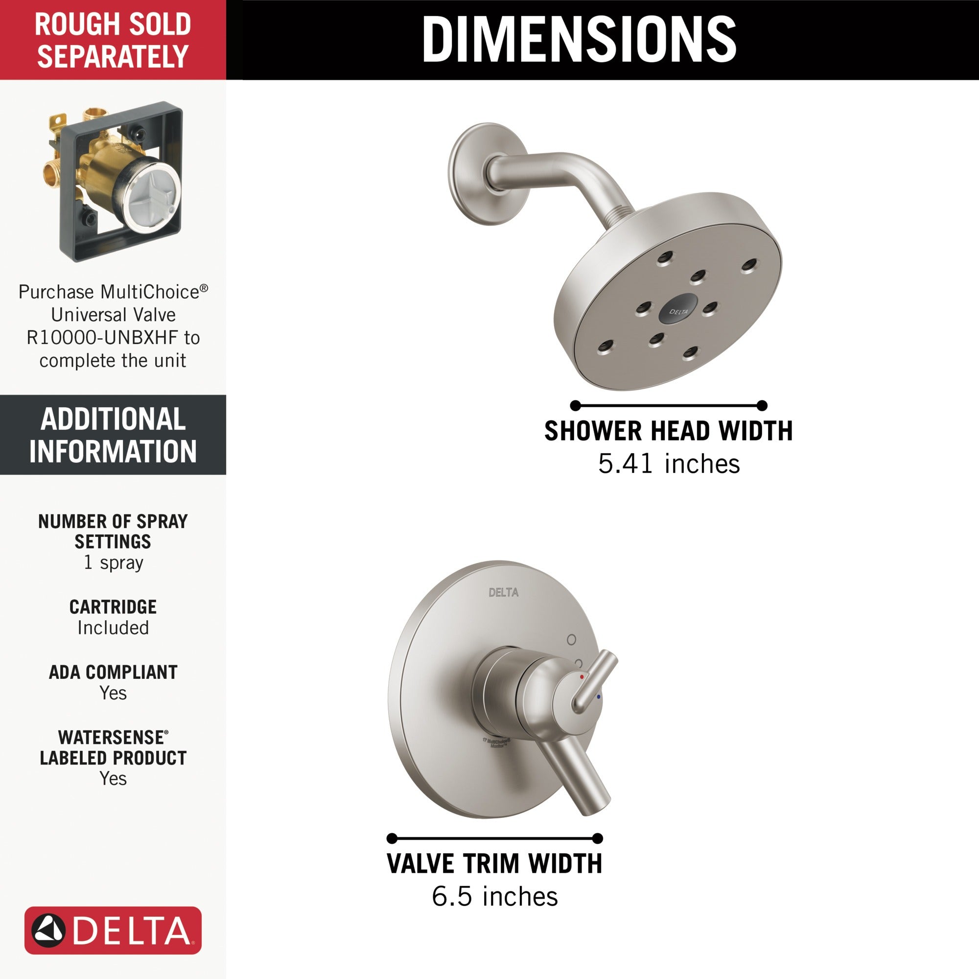 Delta Trinsic® Monitor® 17 Series H2OKinetic® Shower Trim