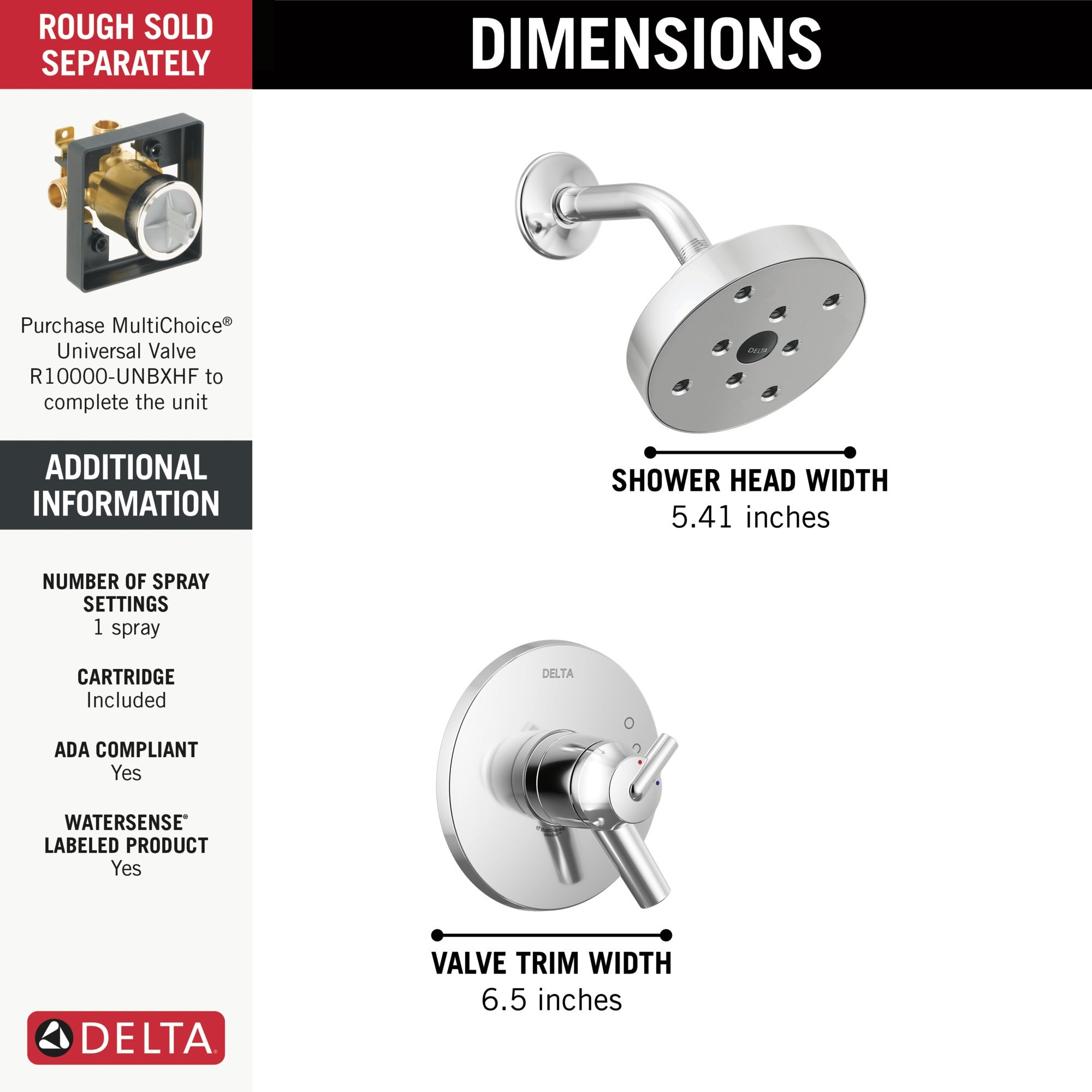 Delta Trinsic® Monitor® 17 Series H2OKinetic® Shower Trim