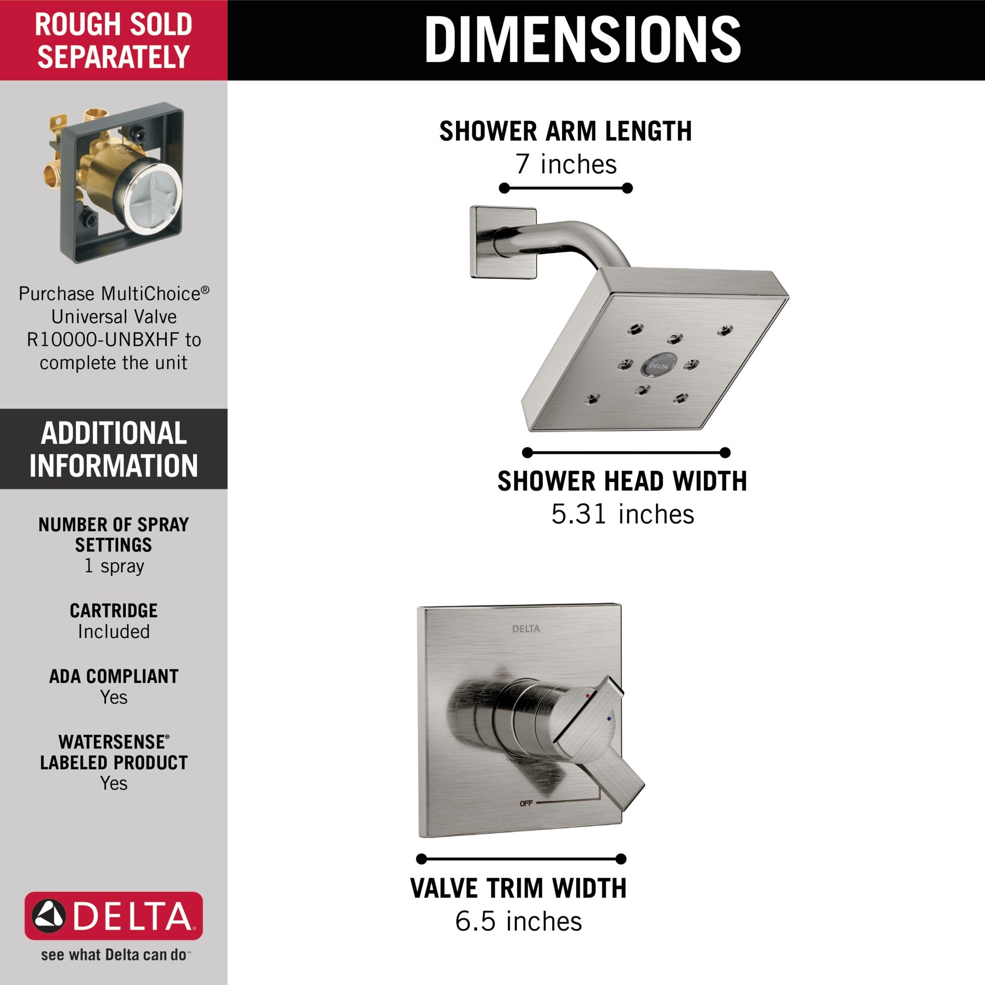 Delta Ara® Monitor® 17 Series H2OKinetic® Shower Trim