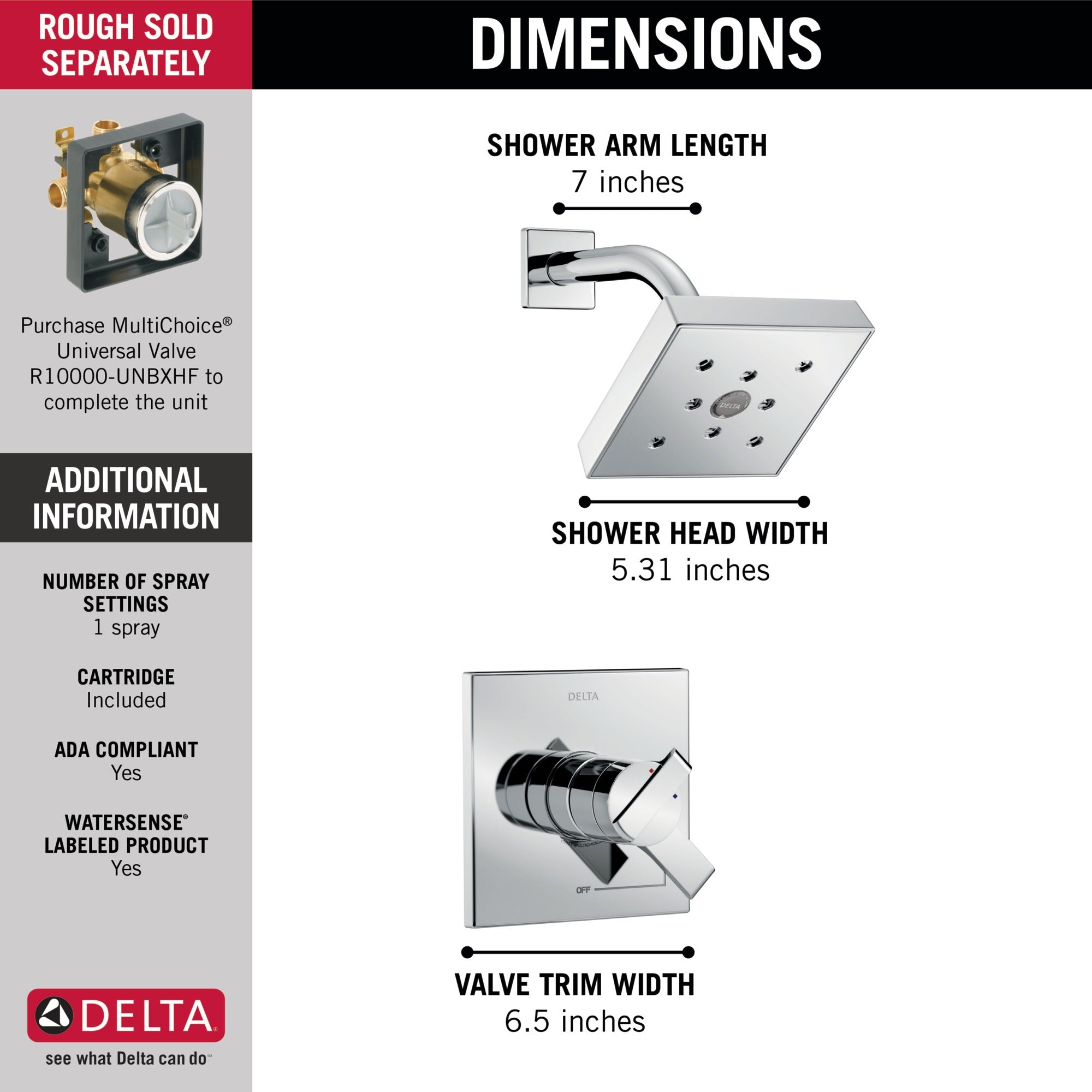 Delta Ara® Monitor® 17 Series H2OKinetic® Shower Trim