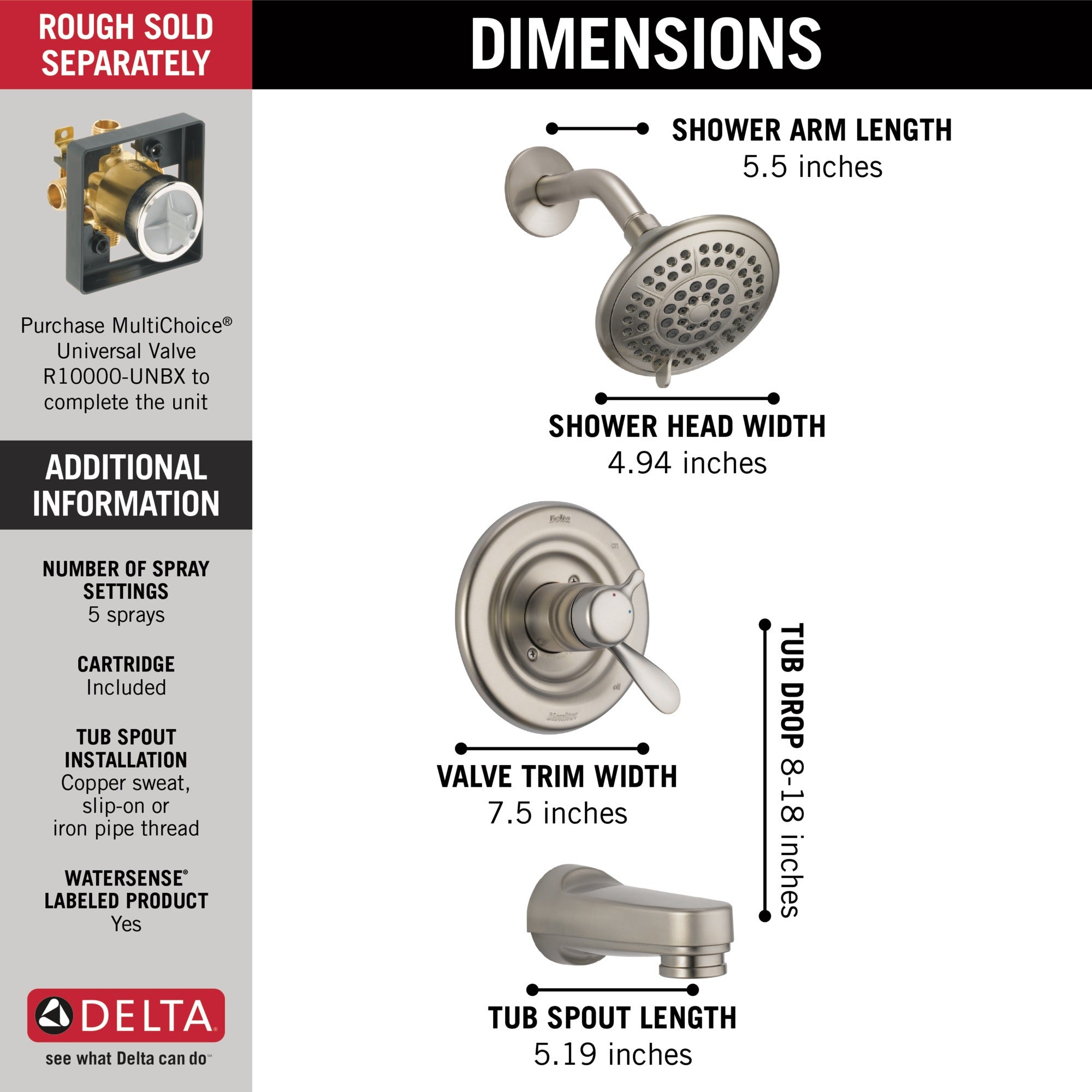 Delta Classic Monitor® 17 Series Tub & Shower Trim