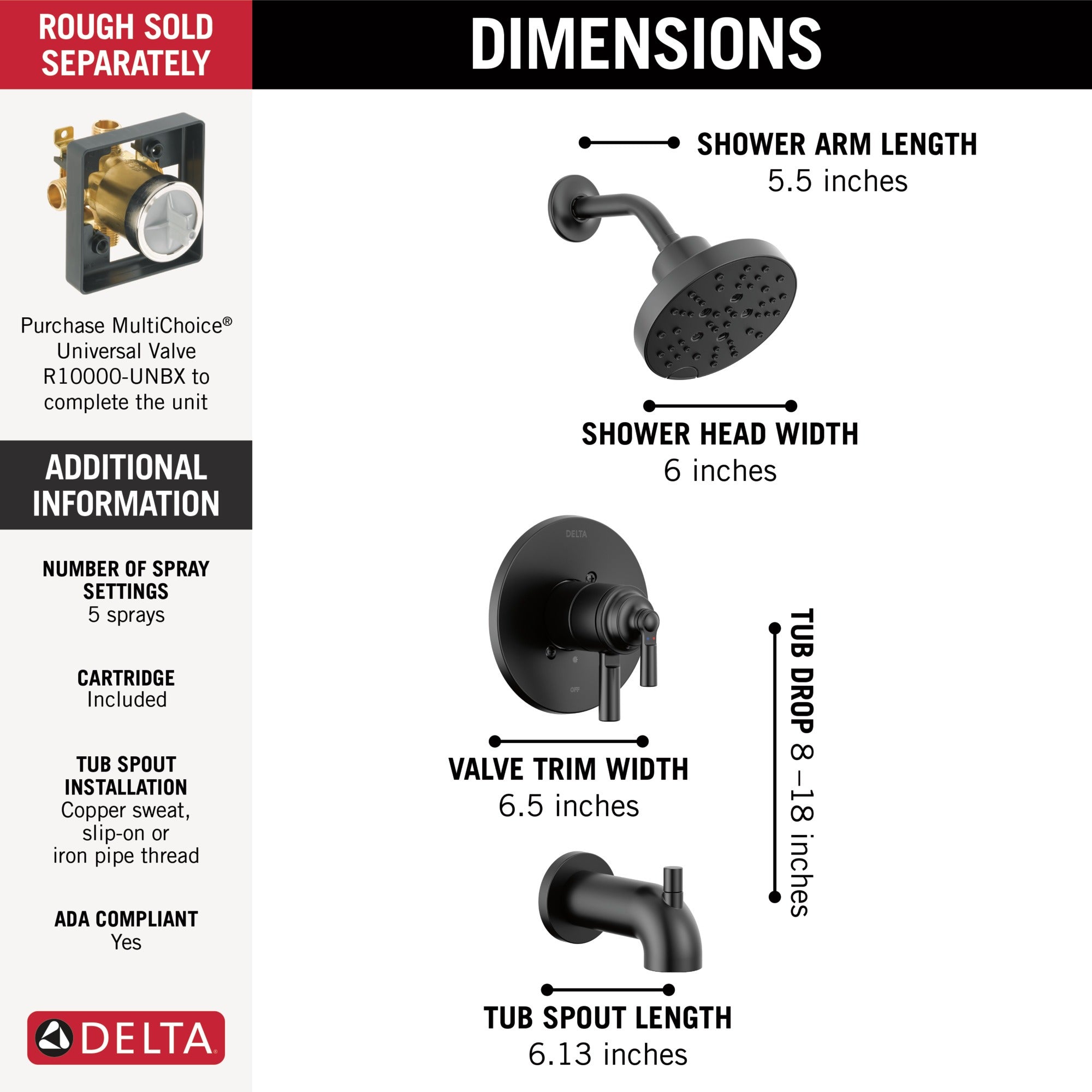 Delta Saylor® Monitor® 17 Series Tub & Shower Trim