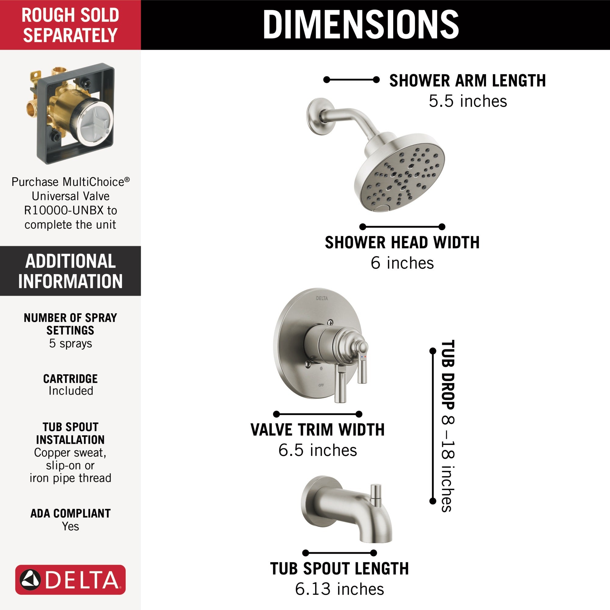 Delta Saylor® Monitor® 17 Series Tub & Shower Trim