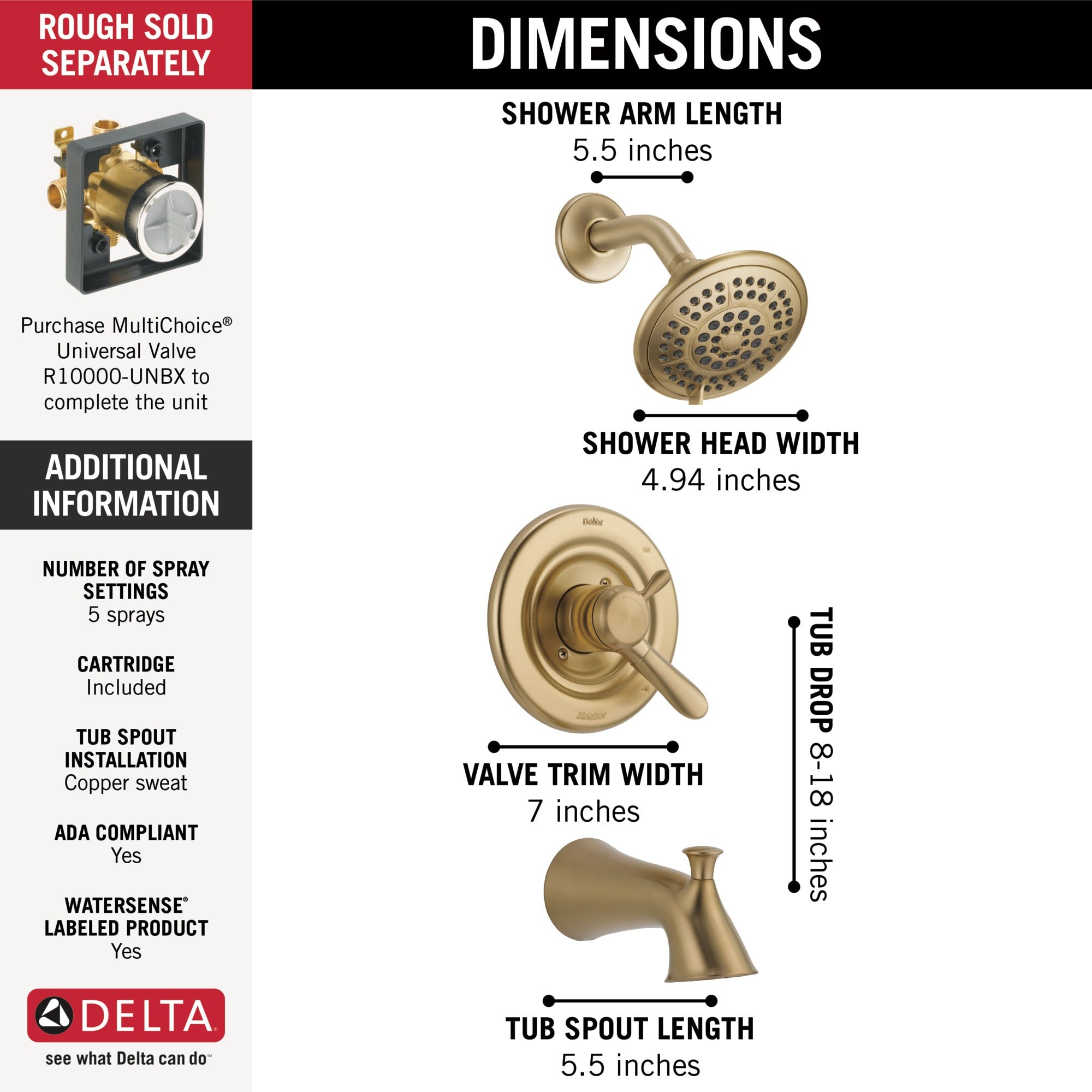 Delta Lahara® Monitor® 17 Series Tub & Shower Trim