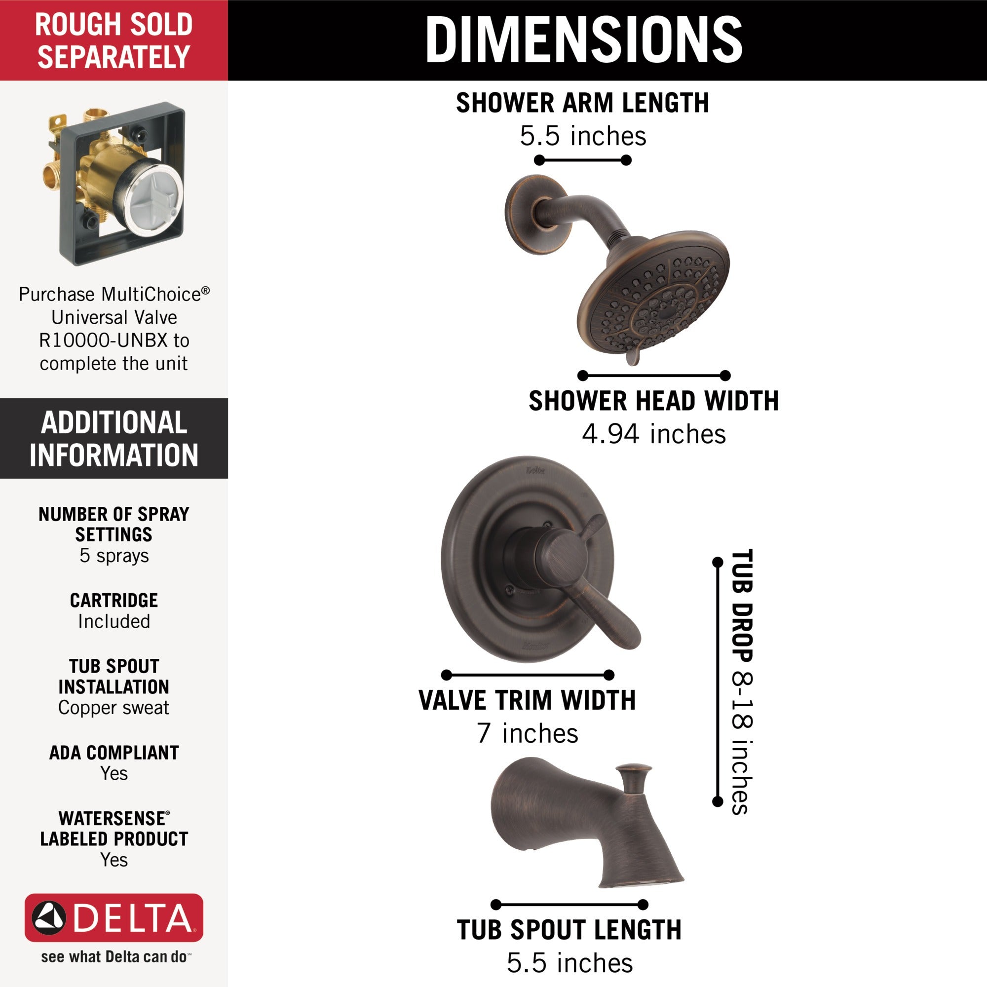 Delta Lahara® Monitor® 17 Series Tub & Shower Trim