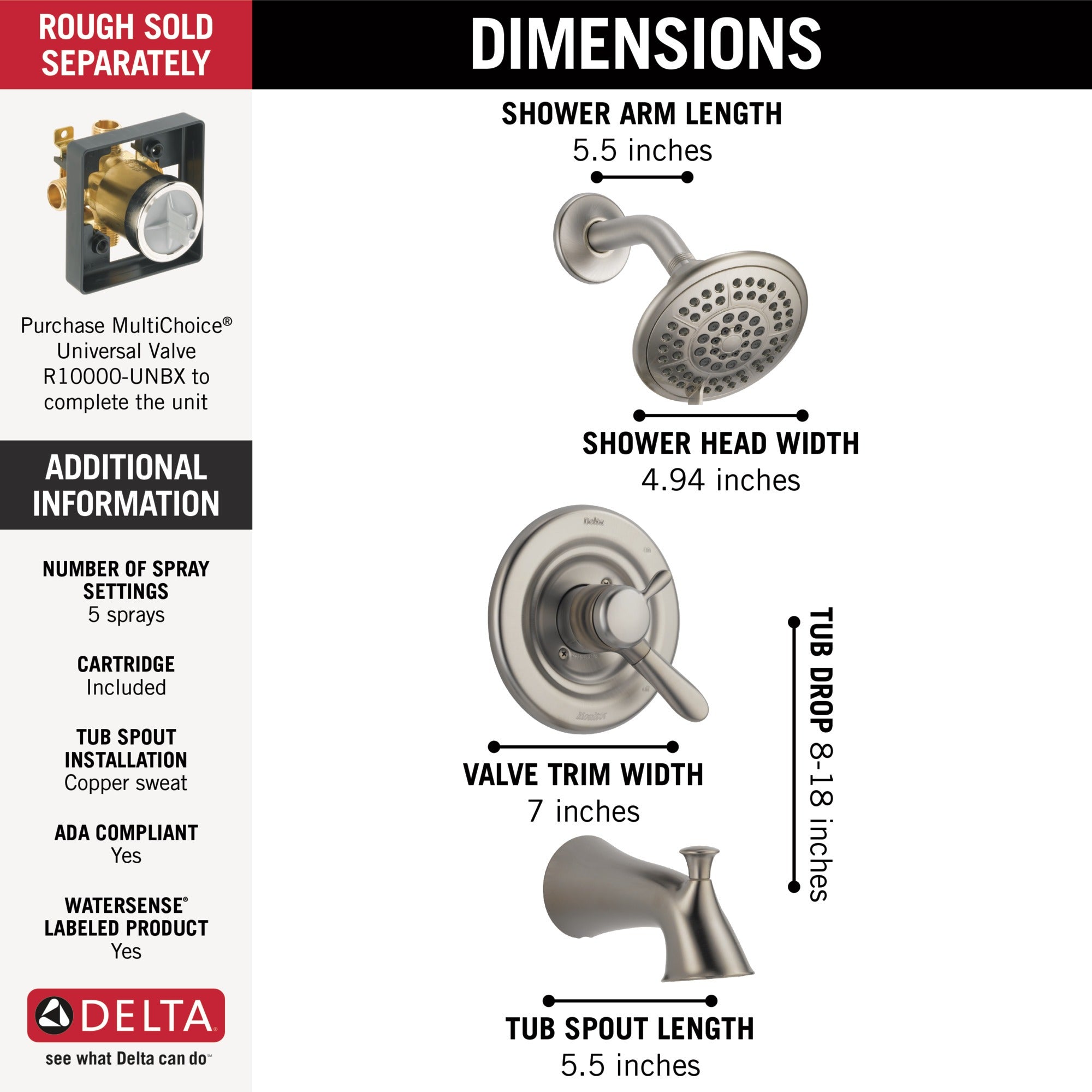 Delta Lahara® Monitor® 17 Series Tub & Shower Trim