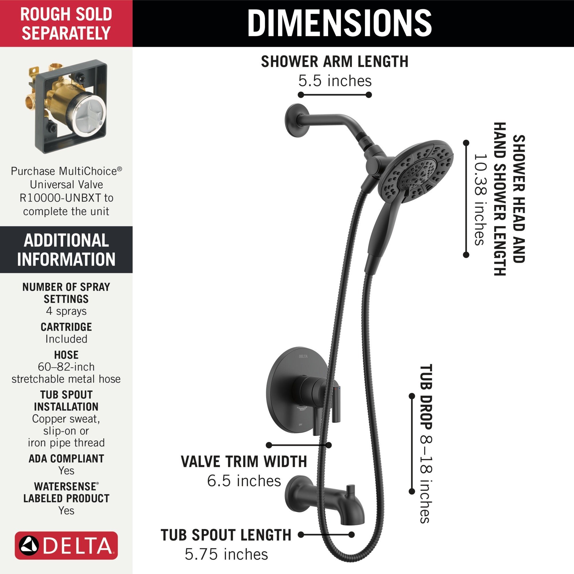 Delta Altado™ Monitor 17 Series Tub & Shower Trim with In2ition®
