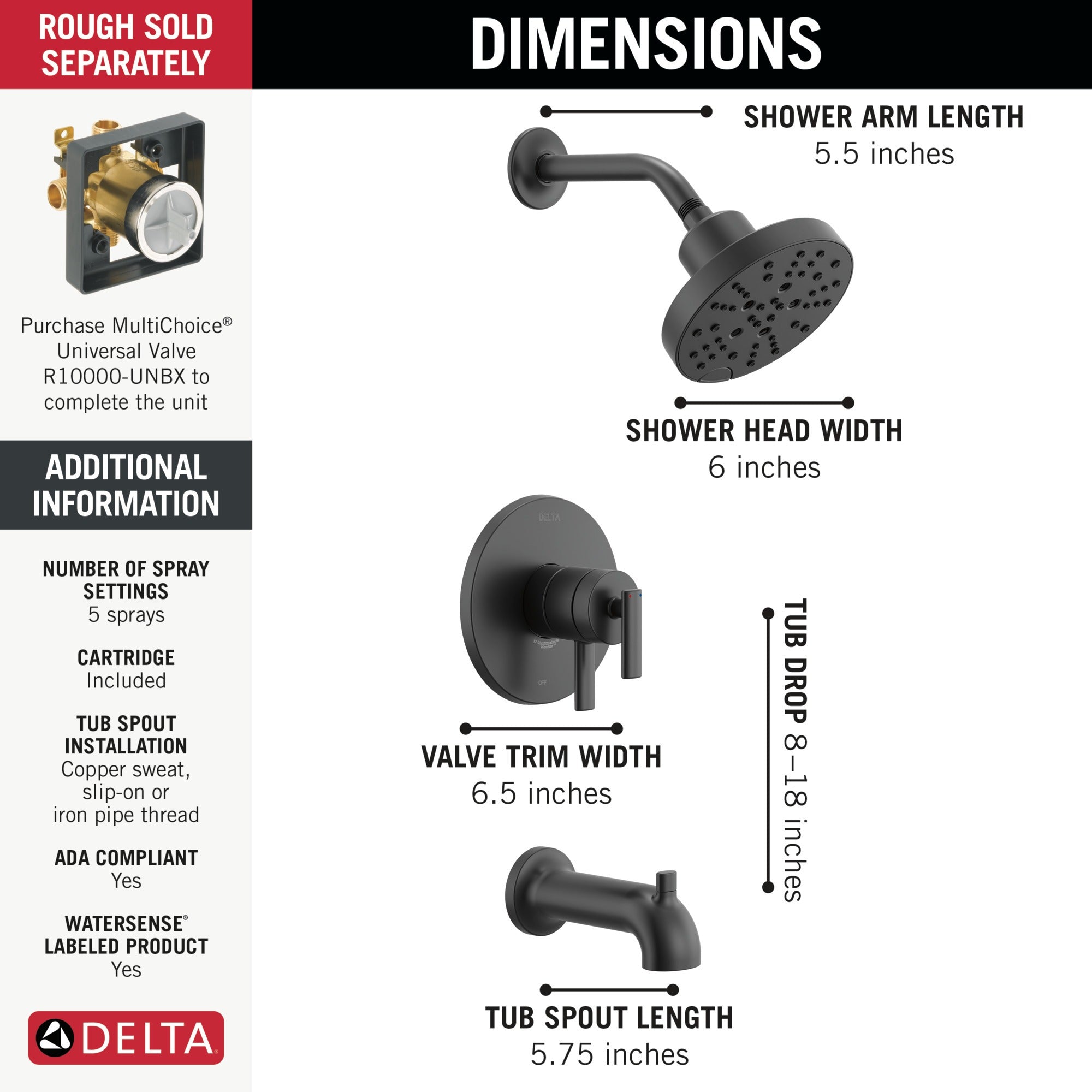 Delta Altado™ Monitor 17 Series Tub & Shower Trim
